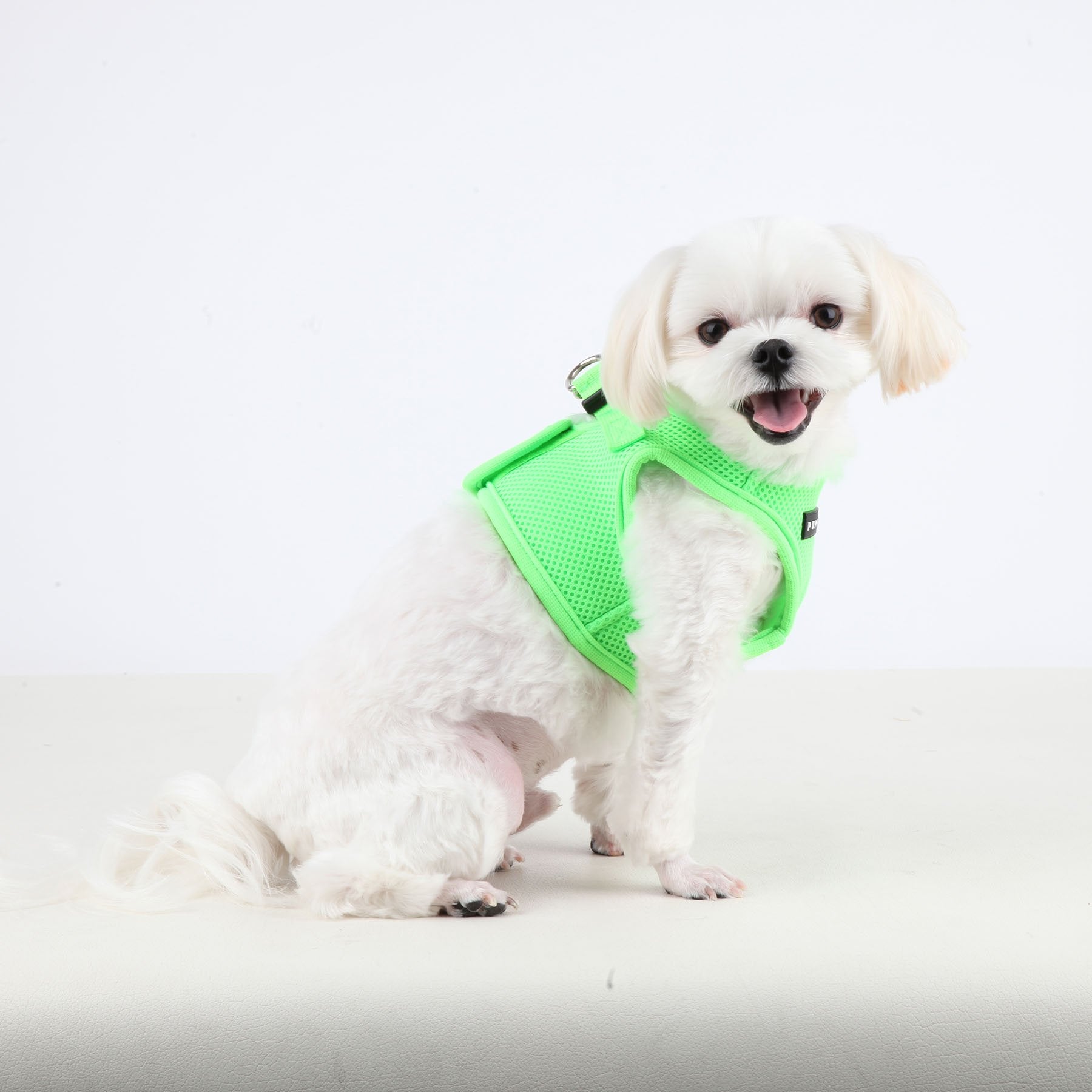 Puppia Neon Soft Vest Harness Step-in No Choke No Pull Walking Training for Small and Medium Dog, Pink, Large