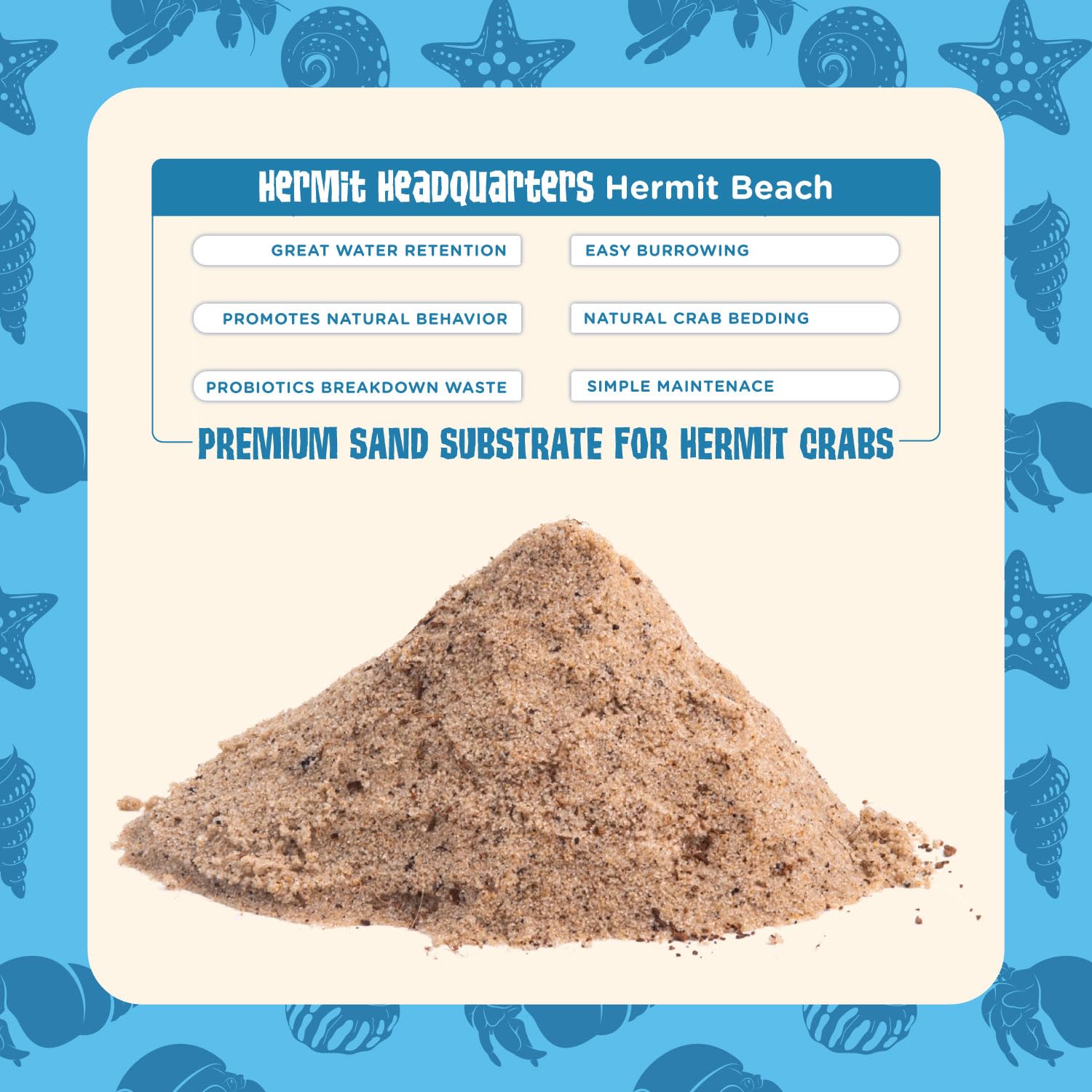 Fluker'S All Natural Premium Hermit Crab Sand Substrate, Sand Mixture With Coconut Fiber, For Hermit Crab Tanks, 6 Lbs.