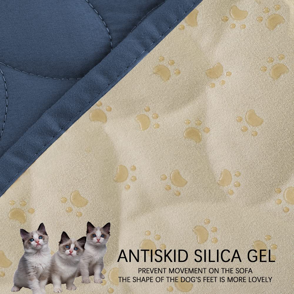Ameritex Waterproof Pet Bed Cover Anti-Slip Dog Bed Blanket for Sofa and Furniture Waterproof New Pattern Design (Navyblue, 30x5