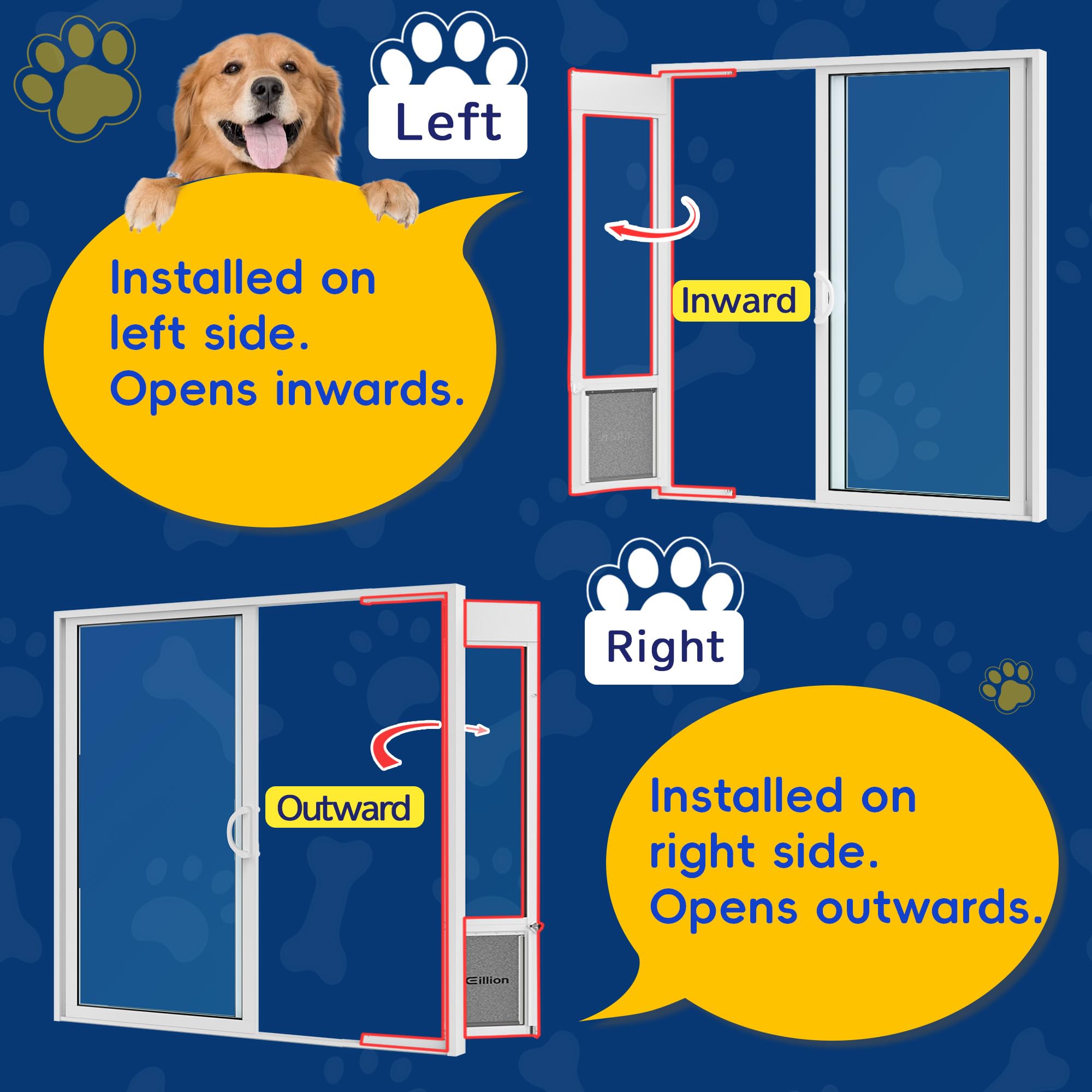 Large Dog Door For Sliding Glass Door,Openable Pet Door For Sliding Glass Doors,All-Metal Framed & Panel & Lock,Adjustable 75 7/