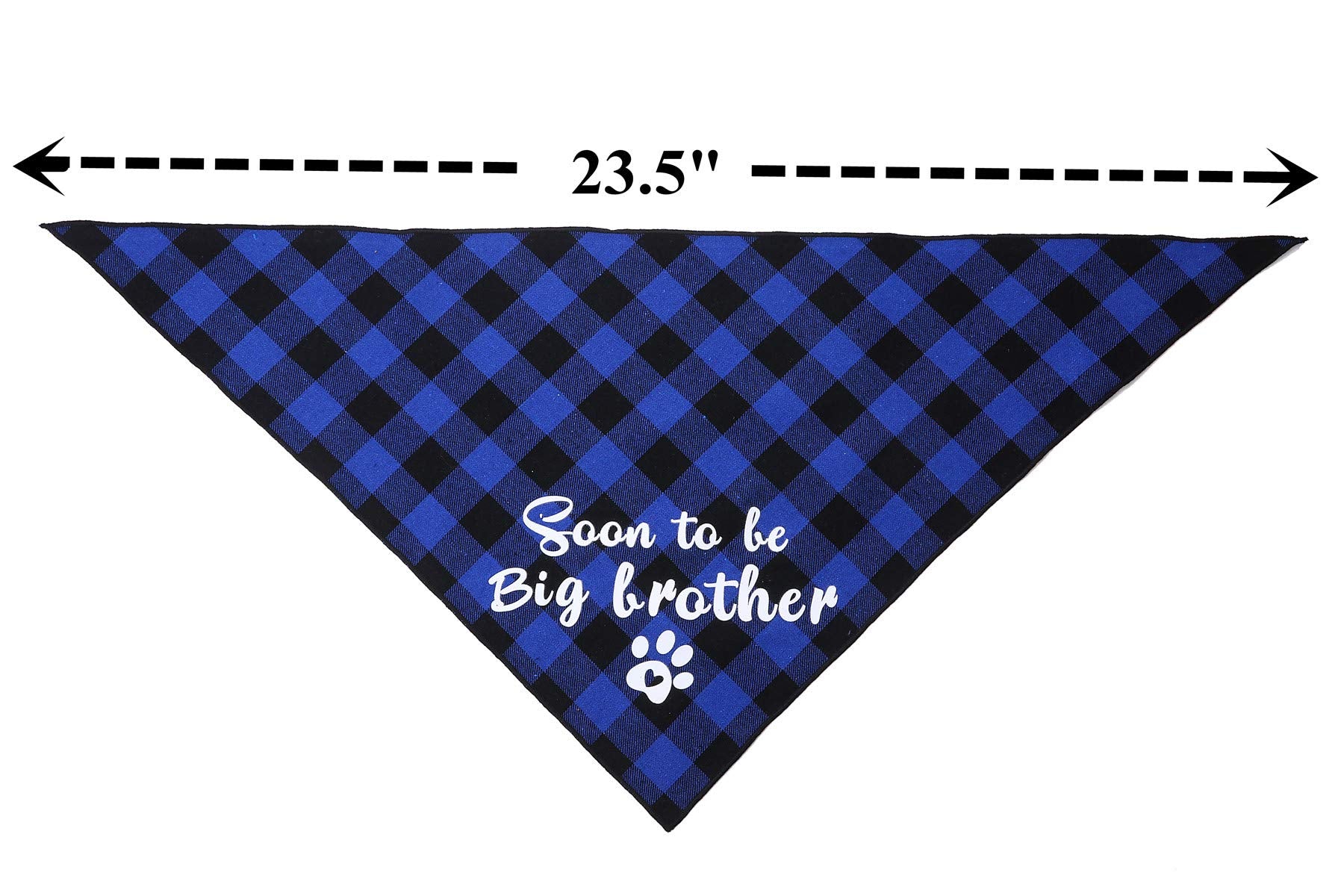 2 Pack Sooner To Be Big Brother Dog Bandana,Pet Baby Announcement Plaid Scarf Gender Reveal Accessories