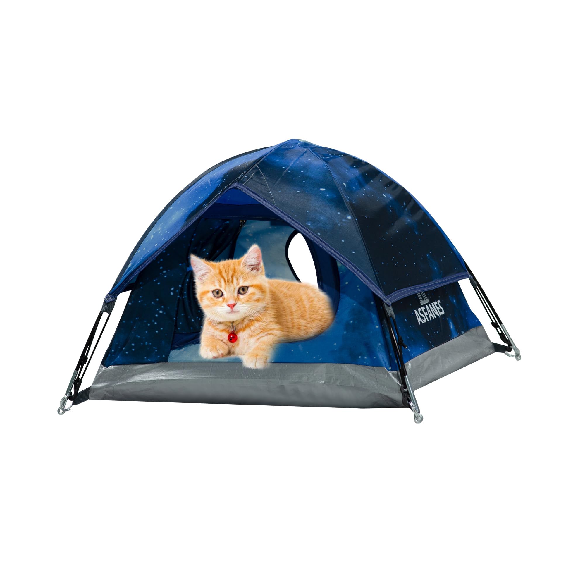 ASFANES Outdoor Waterproof Pet Camping Tent, Cave Bed for Indoor Cats and Small Dogs, Portable Cat House Dog House, 21.6x21.6x14