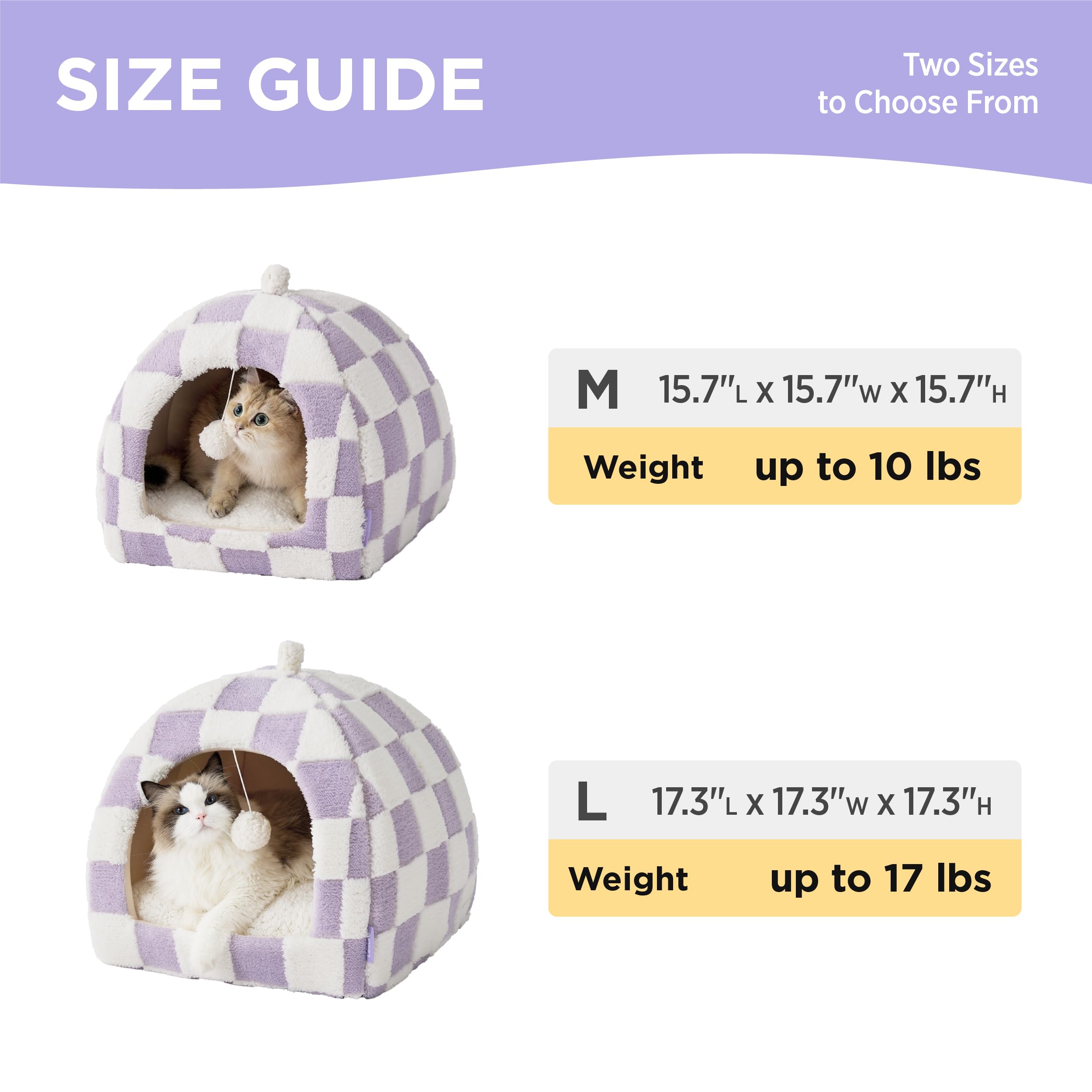 Lesure Cute Cat Beds For Indoor Cats - 2 In 1 Large Cat Cave Bed With Removable Washable Cushioned Pillow, Cozy Kitten With Non-