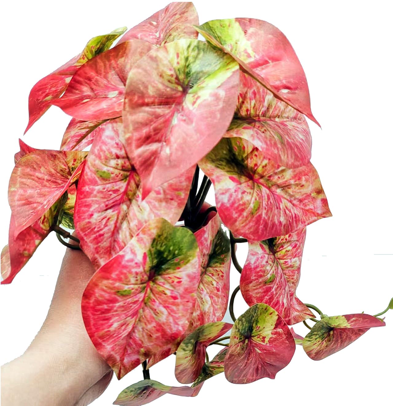 KERUIDENG 2 Pack Reptile Plants for Terrarium Decor, Amphibian Habitat Decor, Reptile Tank Accessories, Artificial Hanging Plant