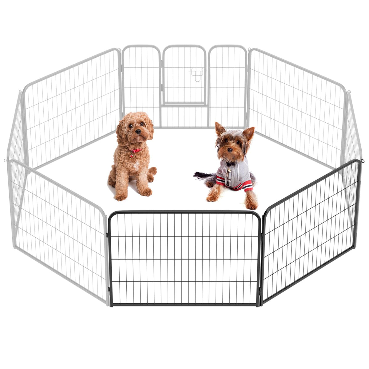 Bestpet Dog Playpen Indoor 24 Inch Height 2 Panels Dog Pen For Medium And Large Dogs, Exercise Pen Pet Dog Fence With Doors Pet 