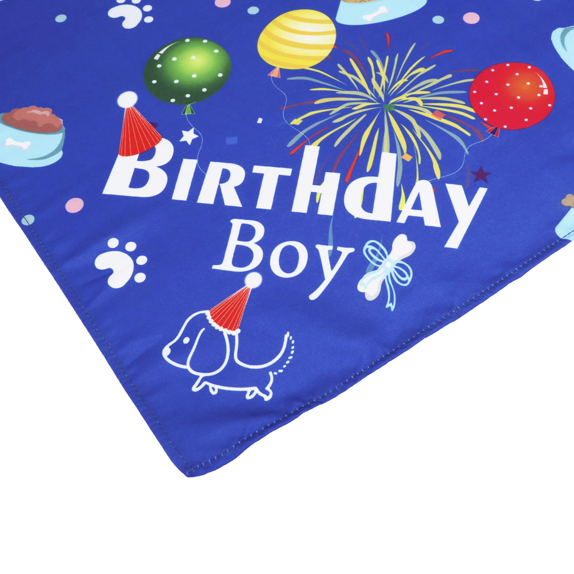 ADOGGYGO Dog Bandana Hat Set for Birthday Party Supply, Boy Girl Pet Birthday Scarf for Extra Large Dog (X-Large, Blue)