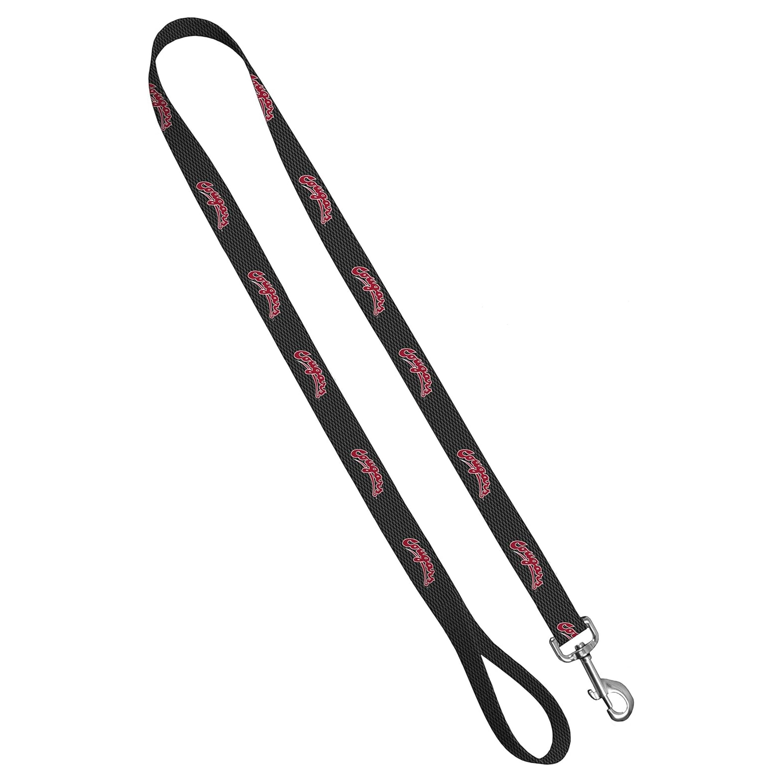 Moose Pet Wear Dog Leash - Washington State University Cougars Pet Leash, 1 Inch Wide X 6 Feet Long, Cougars On Carbon Fiber