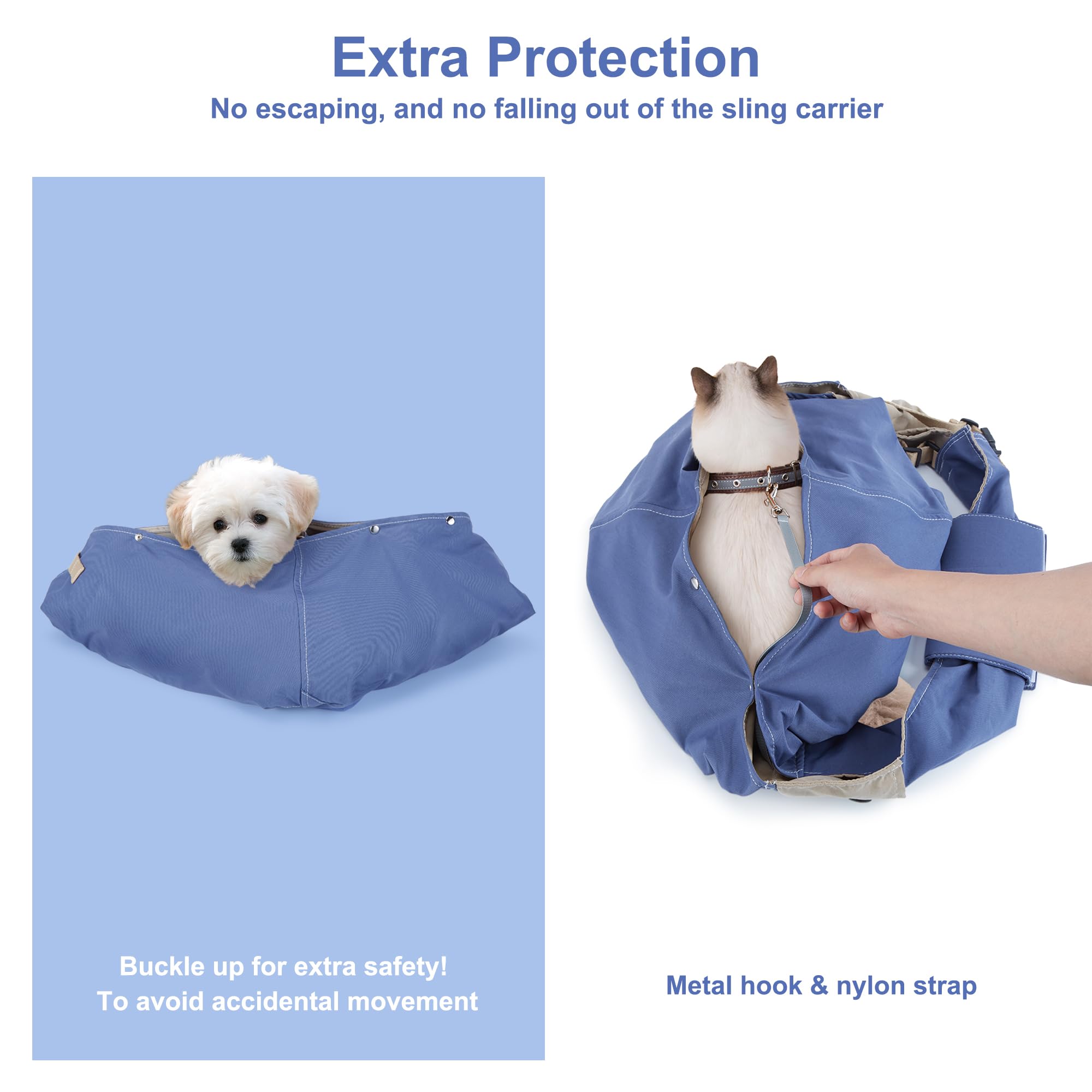 Ownpets Pet Dog Sling Carrier, Cat Travel Bag, Pet Soft Pouch And Tote Design, Adjustable Shoulder Strap Hands Free Safe-Suitabl