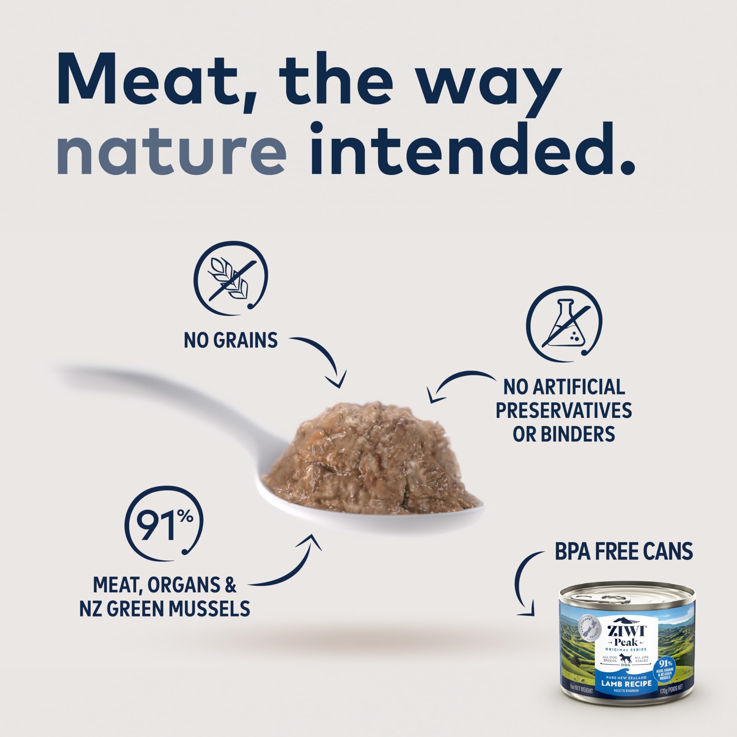 ZIWI Peak Canned Wet Dog Food - All Natural, High Protein, Grain Free, Limited Ingredient, with Superfoods (Lamb, Case of 12, 13