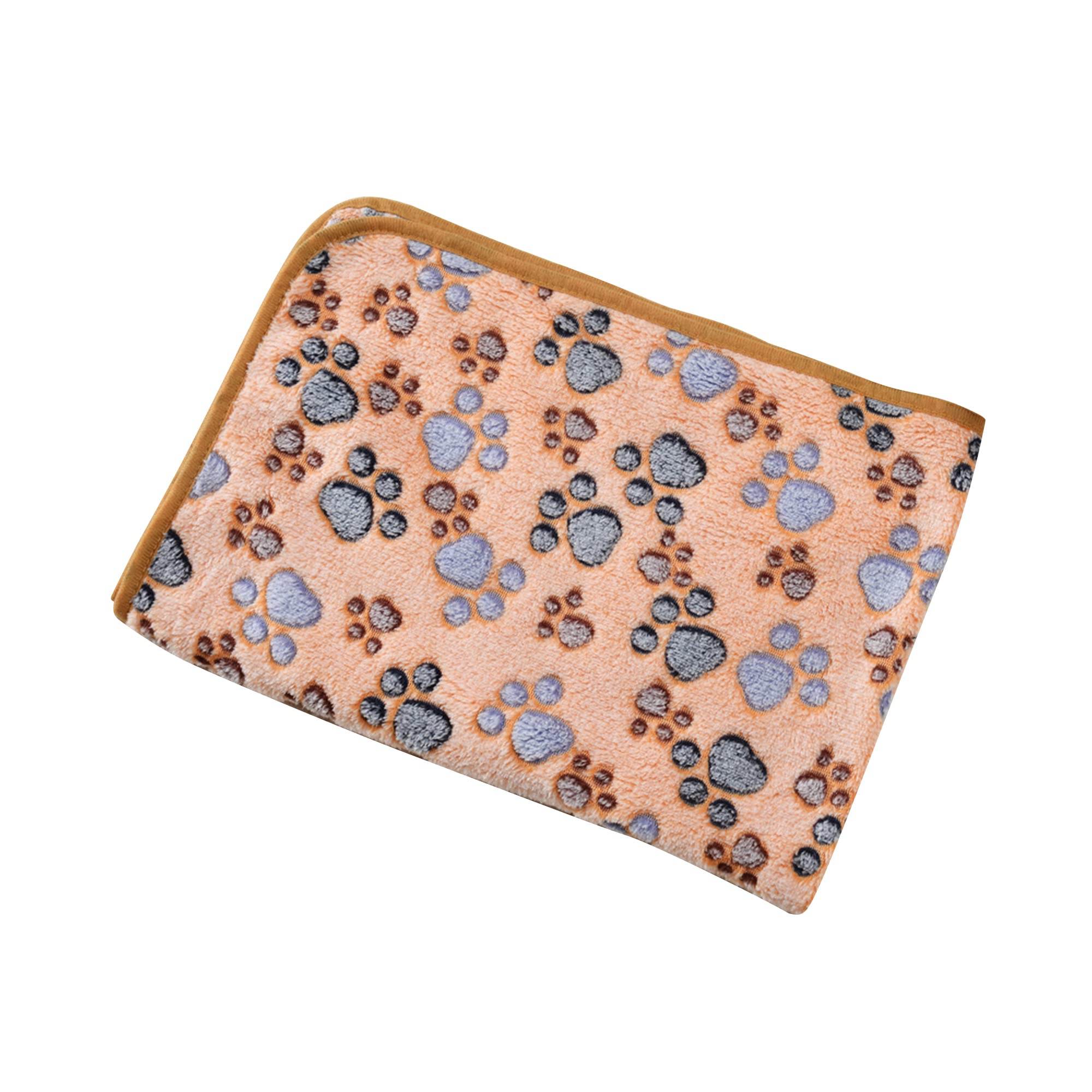 Doovid Pet Blanket Soft Fluffy Fleece Pet Mat Doggy Flannel Blanket Dog Cat Cute Paw Print Pet Blankets Brown Paw Medium(30''*20'')