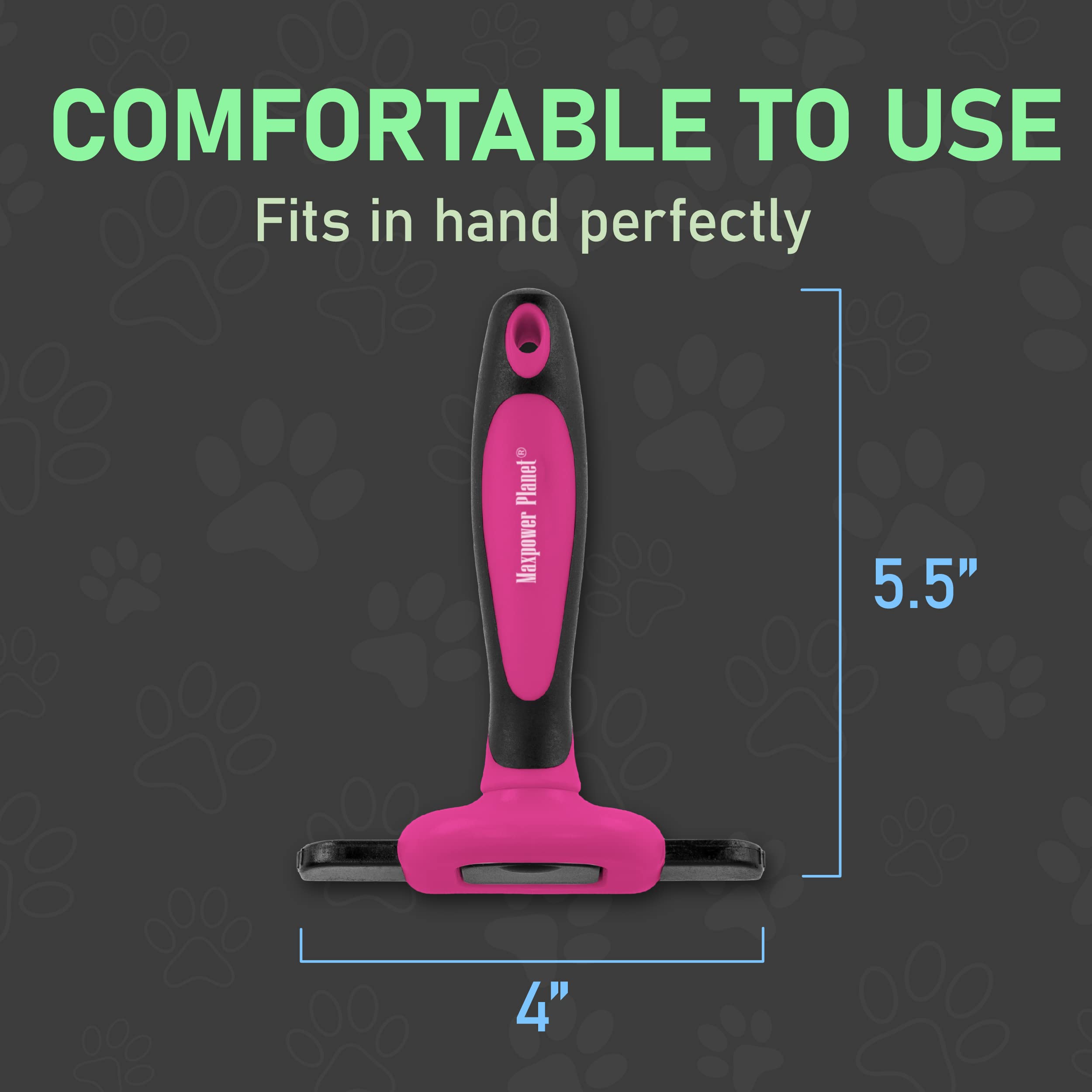 Maxpower Planet Pet Deshedding Brush - Grooming Tool For Dogs And Cats, Reduces Shedding By 95% - Comb For Short And Medium Hair - Pink