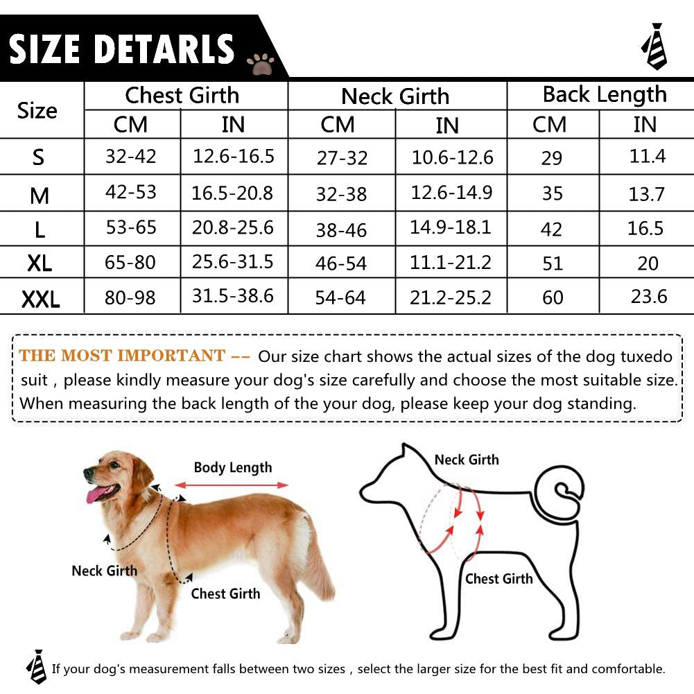 Qbleev Dog Tuxedo For Medium Dogs, Dog Suit And Bandana Set, Dog Wedding Outfit With Bow Tie, Formal Dog Tux Dog Costume Halloween Dog Christmas Outfit For Birthday Party Cosplay, Black M