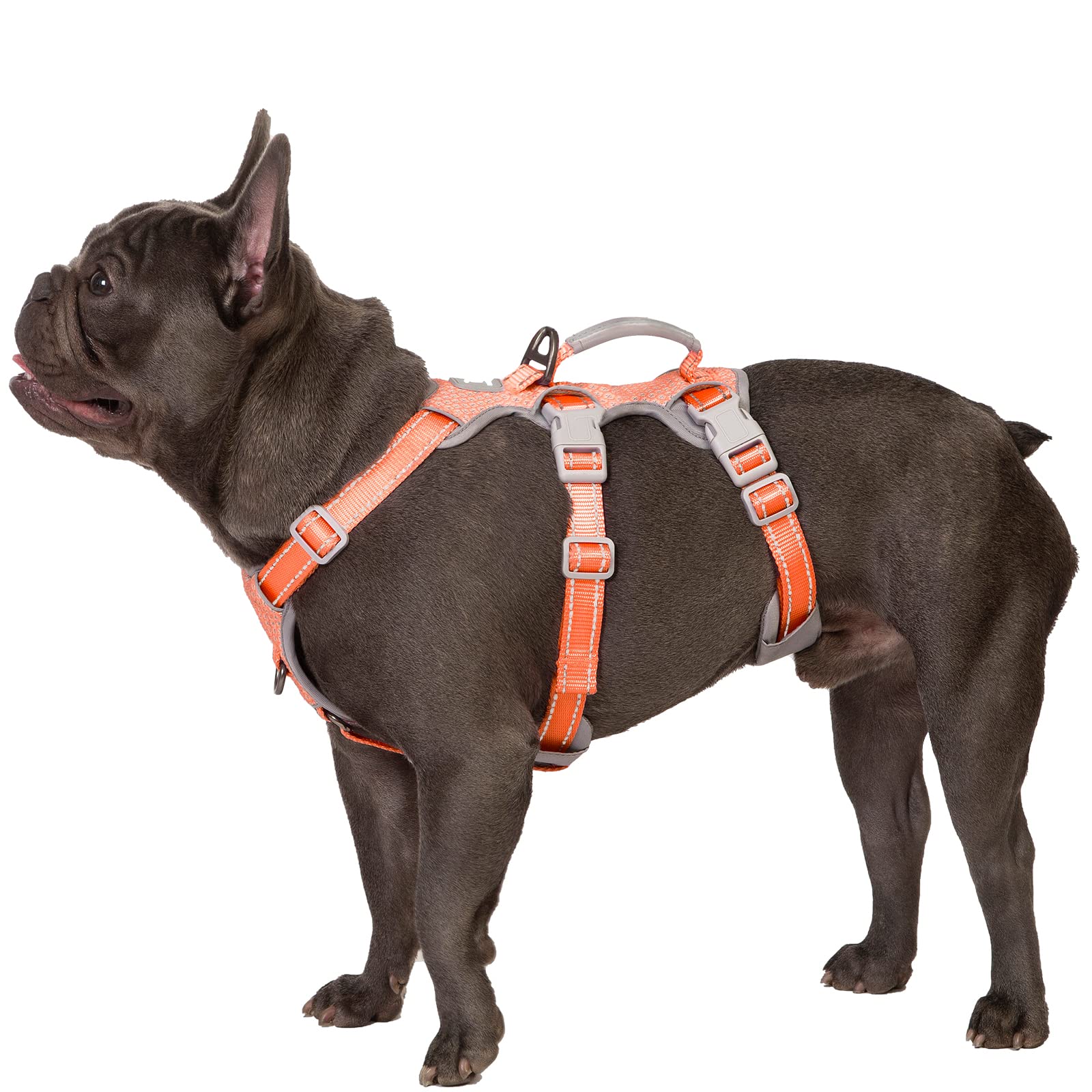 Huntboo No Escape Dog Harness, Escape Proof Harness, Fully Reflective Harness With Padded Handle, Breathable,Durable, Adjustable