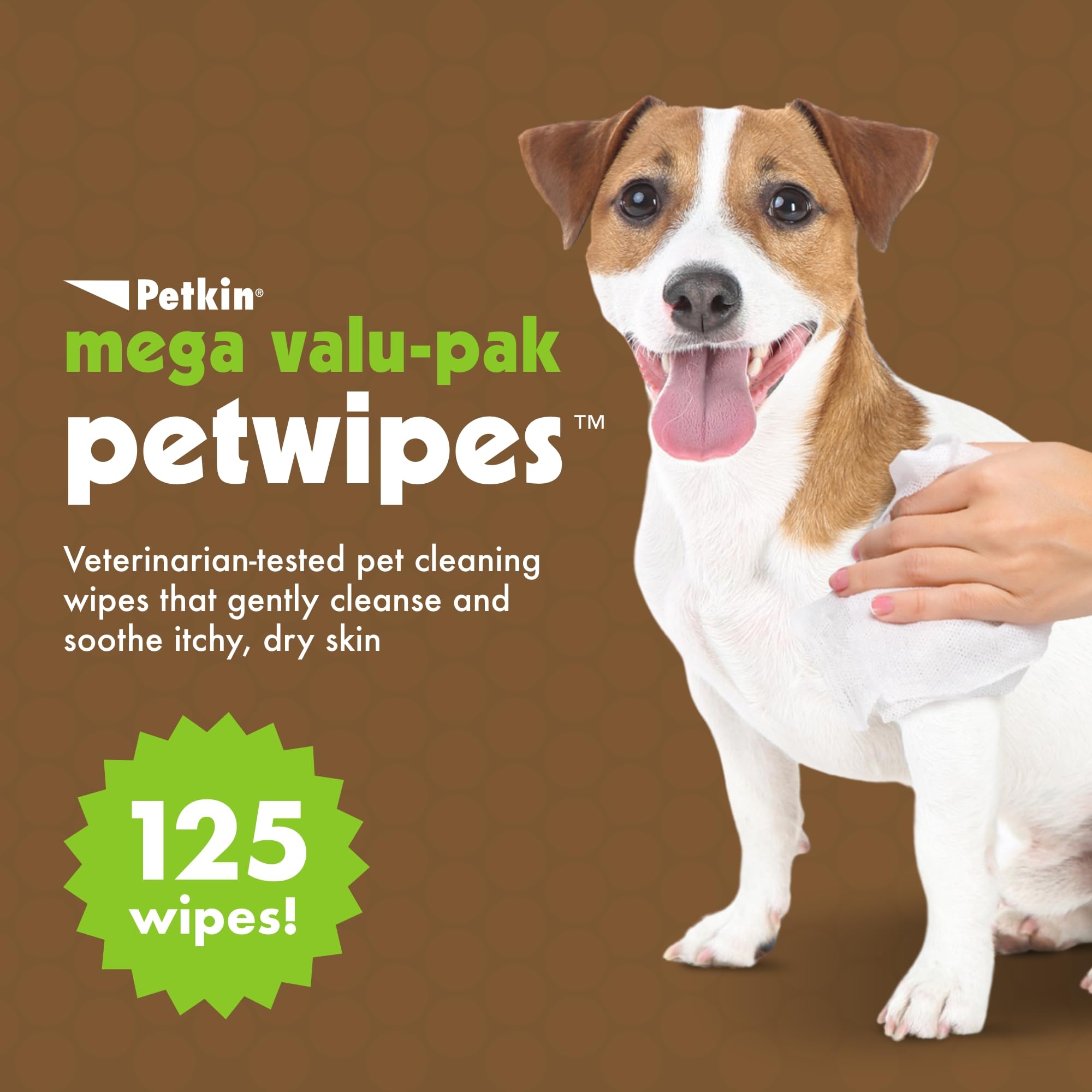 Petkin Oatmeal Petwipes Mega Valu-Pak 125 Ct