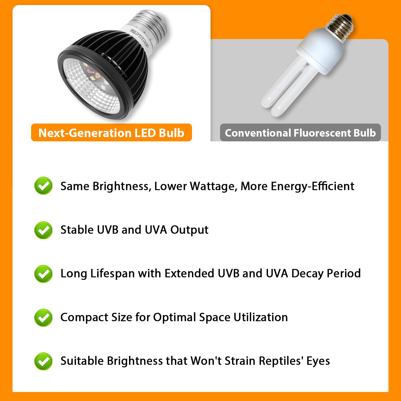 Reptitrip Uvb Light For Reptiles, Uvb Bulb 5W 10.0 Uvb Led Lamp, Reptile Light Bulb, Provide Sufficient Uvb Exposure For Desert-
