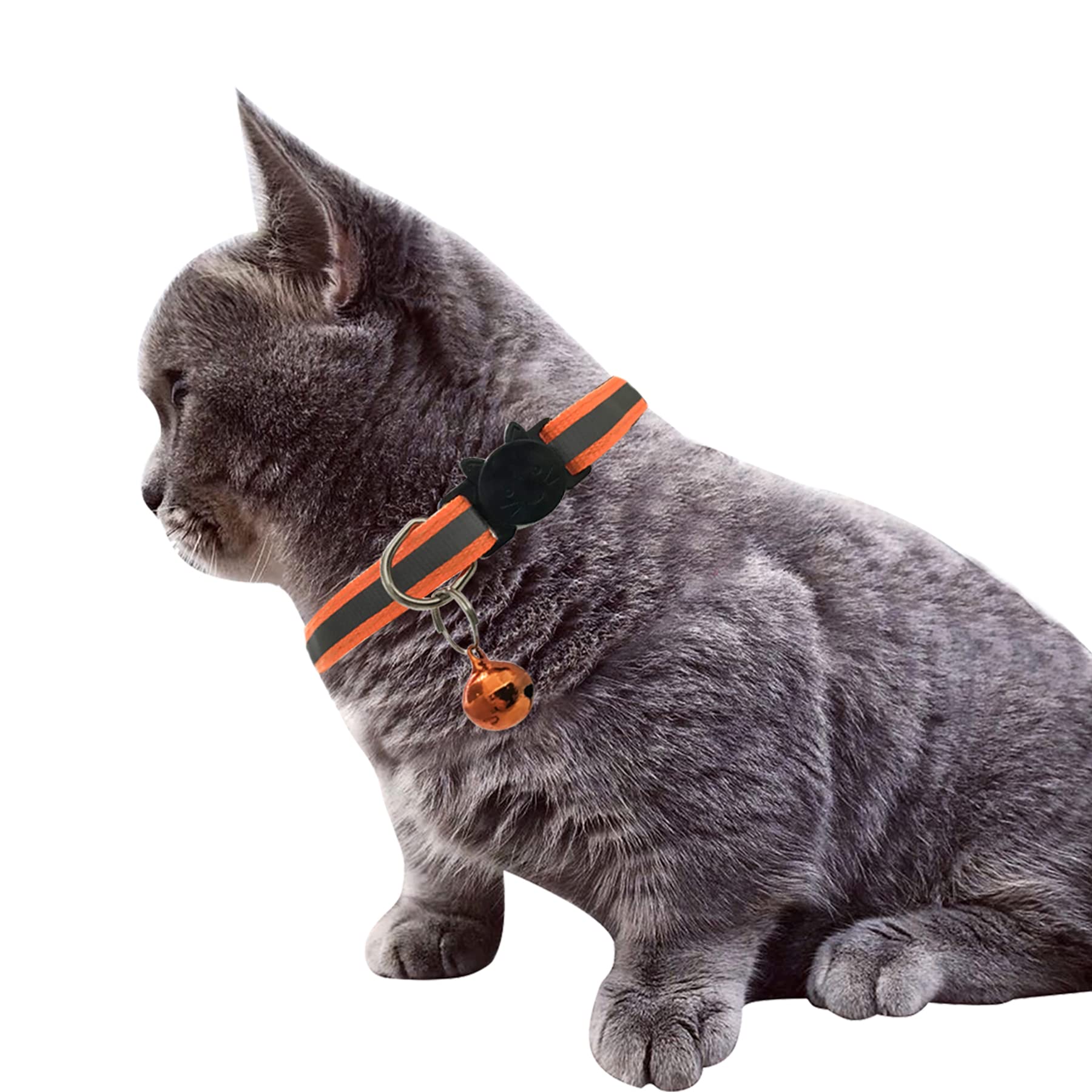 D-Buy Cat Collars With Bell, Breakaway Cat Collars, Reflective Cat Collars, Nylon Cat Collars With Bell, Collars For Cats (4 Colors)