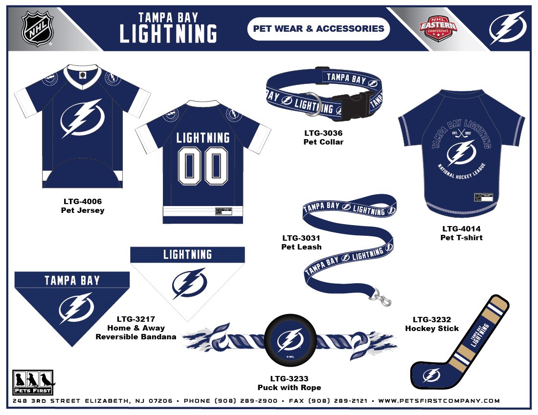 Pets First Nhl Tampa Bay Lightning Jersey For Dogs & Cats, Medium. - Let Your Pet Be A Real Nhl Fan!