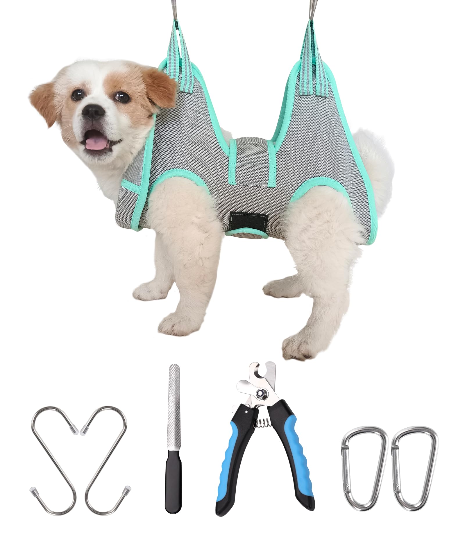 Kkiimatt Dog Grooming Hammock Harness, Xs Dog Hanger For Nail Trimming, Grey Dog Sling Nail Trimming,Dog Holder Grooming Restrai
