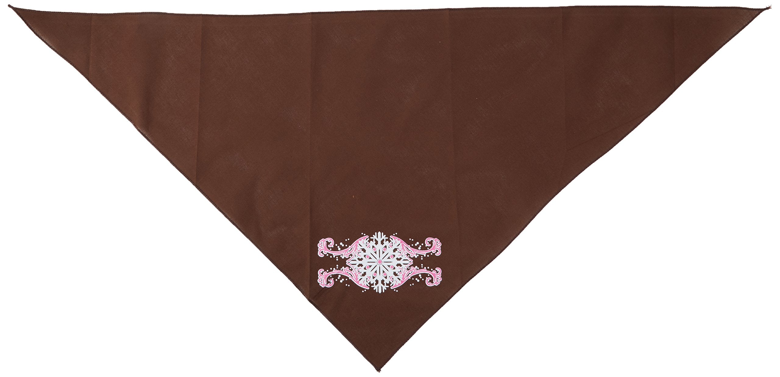 Christmas Pet and Dog Bandana Screen Printed, &quot;Pink Snowflake Swirls&quot; Cocoa Large