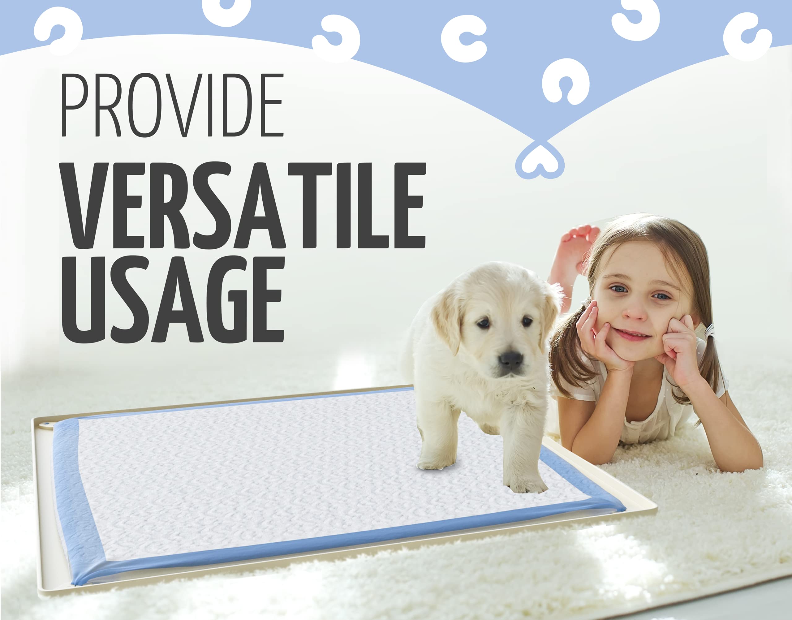 Skywin Tidyfriend Silicone Pee Pad Holder Tray, 3 Pack For 30 X 23 Inch No-Spill, Leakproof, Easy-To-Clean Puppy Pad Holder (Bei