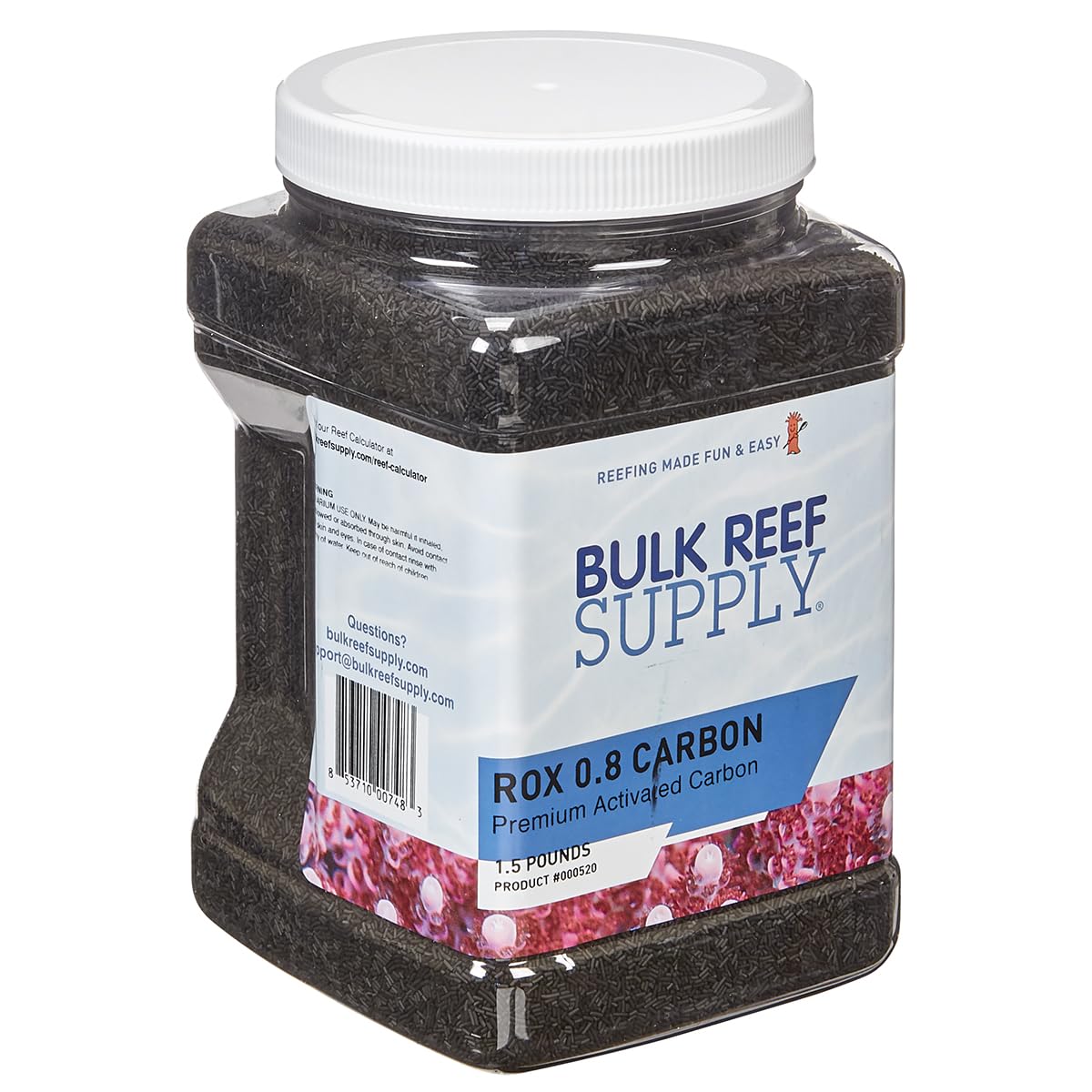 Bulk Reef Supply ROX 0.8 Aquarium Carbon, 1/2 Gallon, Ideal for Freshwater & Saltwater, Black
