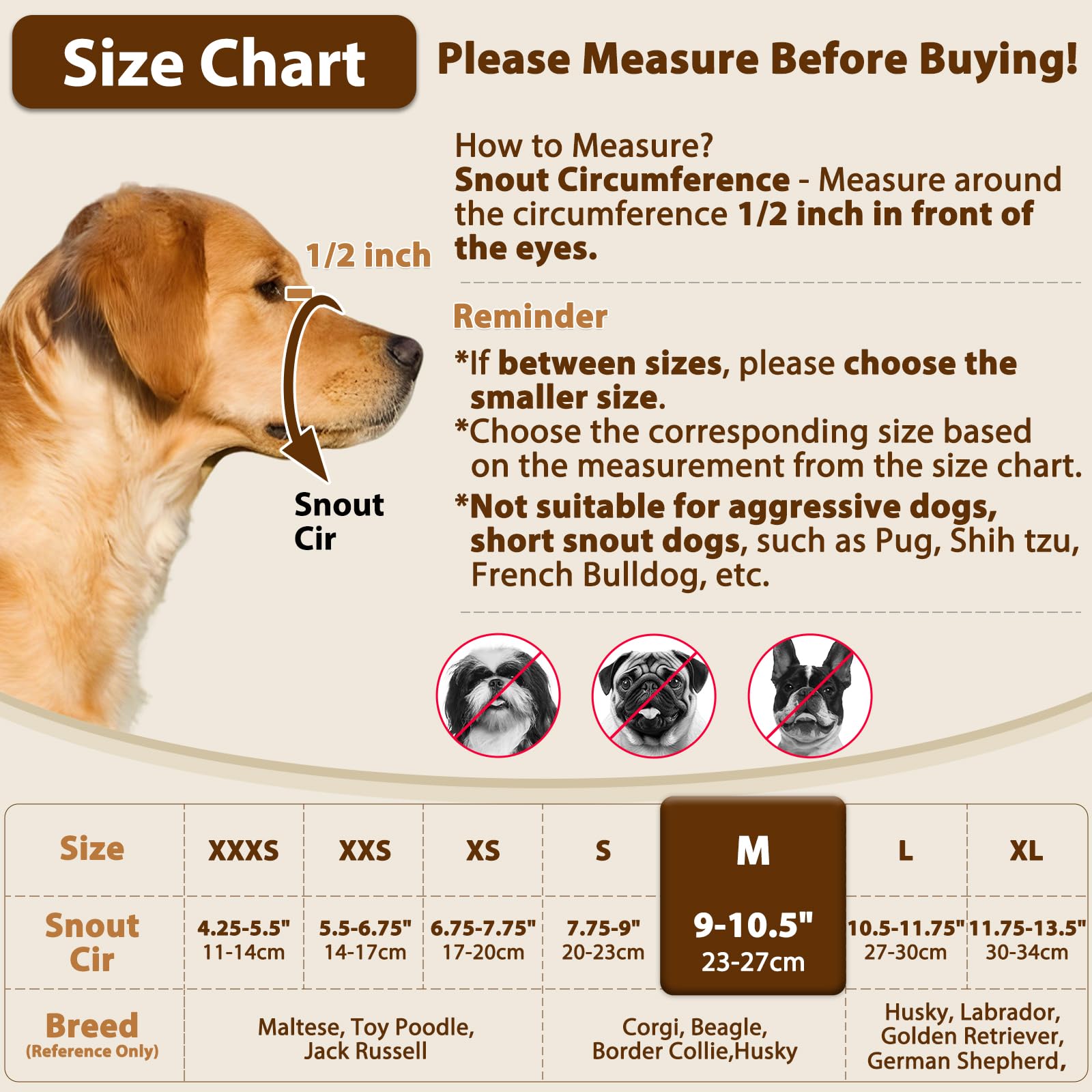 Crazy Felix Nylon Dog Muzzle - Air Mesh, Breathable, Drinkable, Anti-Biting, Medium, Black