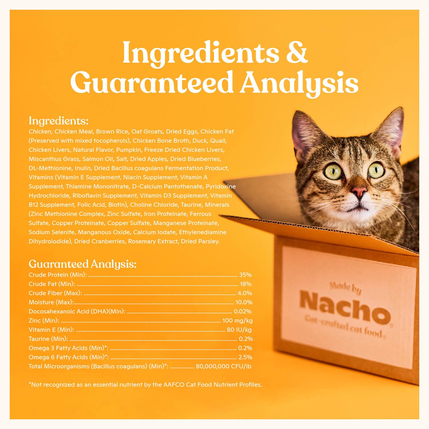 Made by Nacho Dry Cat Kibble 4lb Bag, High Protein Premium Cat Food with Freeze Dried Pieces, Cage-Free Chicken & Duck, Limited