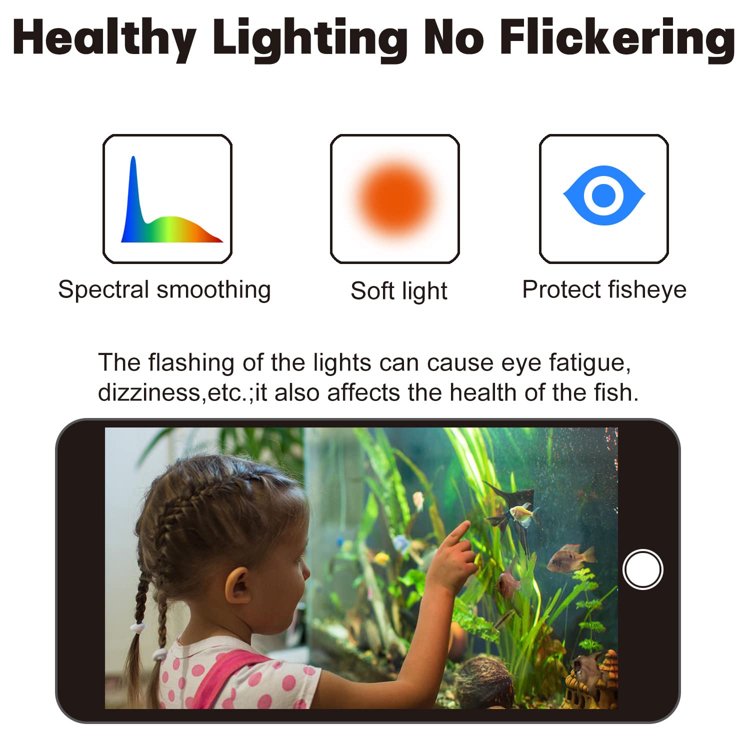 Water Rebirth Aquarium Lights Fish Tank Light (Switch Version, 18-24'')