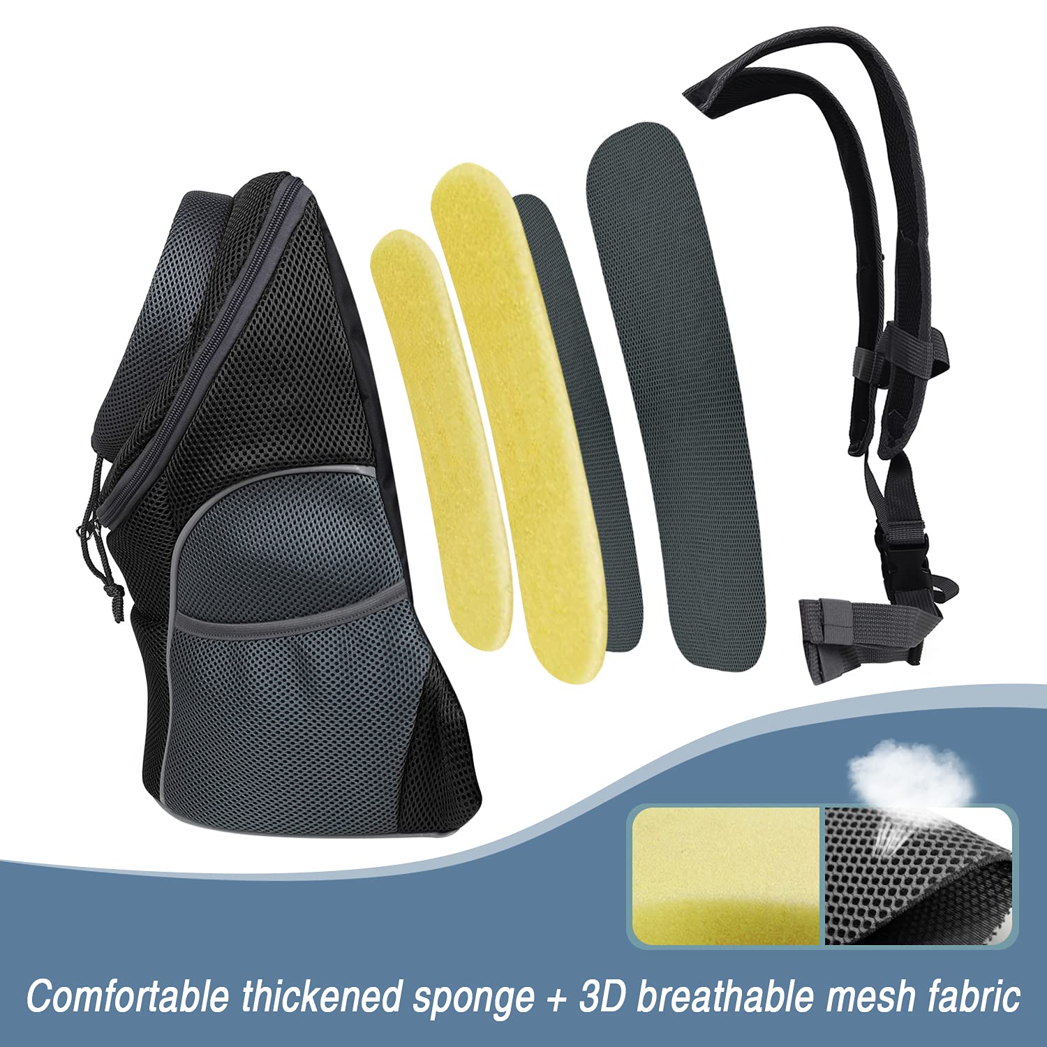 Woyyho Pet Dog Carrier Backpack Puppy Dog Travel Carrier Front Pack Breathable Head-Out Backpack Carrier For Small Dogs Cats Rabbits (L (Up To 14 Lbs), Black)