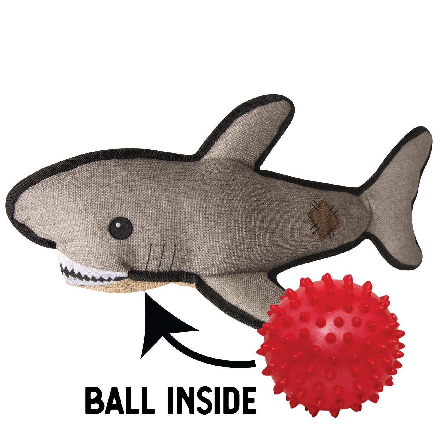 Health Extension Snugarooz Cute Saul The Shark Stuffed Animals For Dogs, Cool Puppy Toys, Tough & Durable Soft Squeaky For Chewers, For Pet - Grey