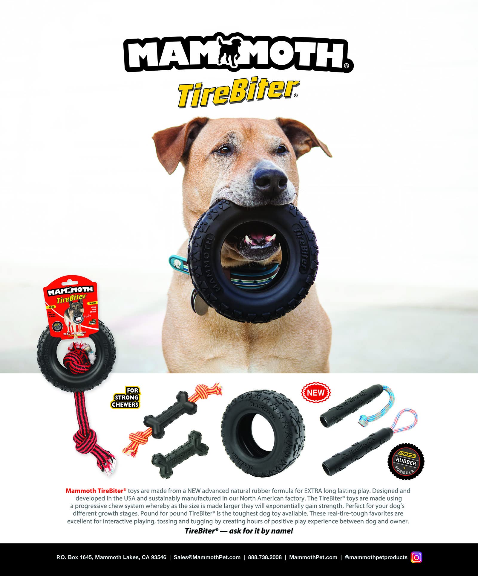 Mammoth Pet Products 43735018: Tirebiter Ii With Rope Dog Toy, Xl