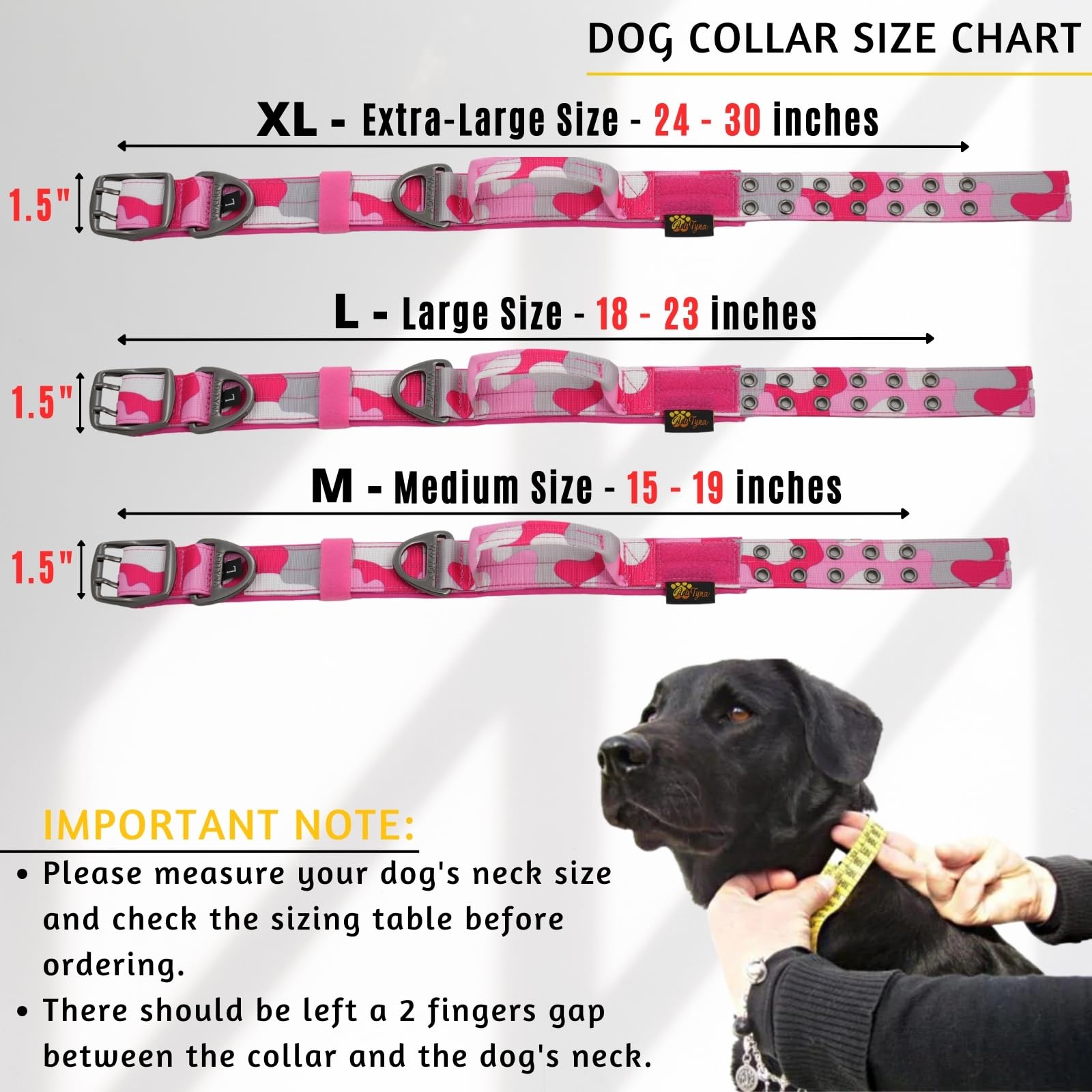 Adityna Heavy Duty Dog Collar For Extra-Large Dogs - Camo Pink Collar With Handle For Training, And Walking - Wide, Tactical, So