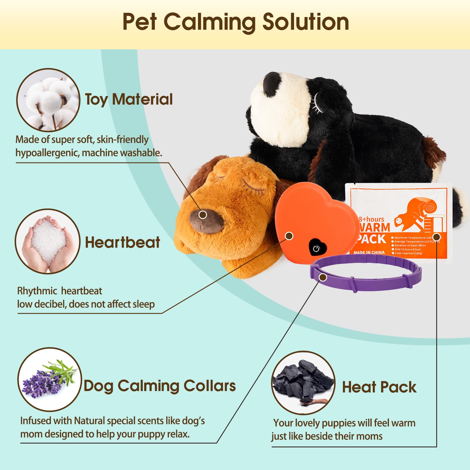 Trail Tail 2025 Dog Puppy Toy With Heartbeat New Model,Heartbeat Puppy Toy,Calming Dog Toy Set With Collar And 48H Warm Pack (Br