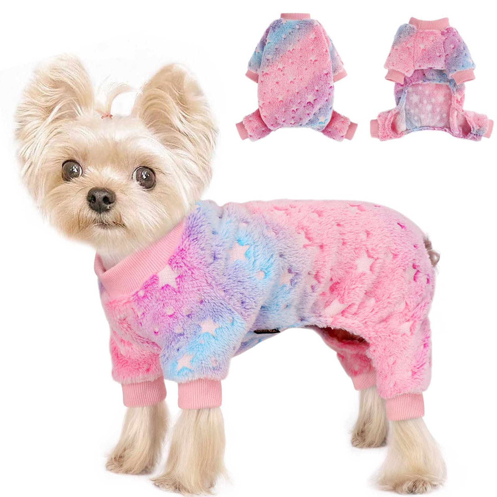 Fleece Dog Pajamas & Onesies - Warm Winter Clothes For Small Dogs & Puppies - Male & Female, Soft & Comfortable