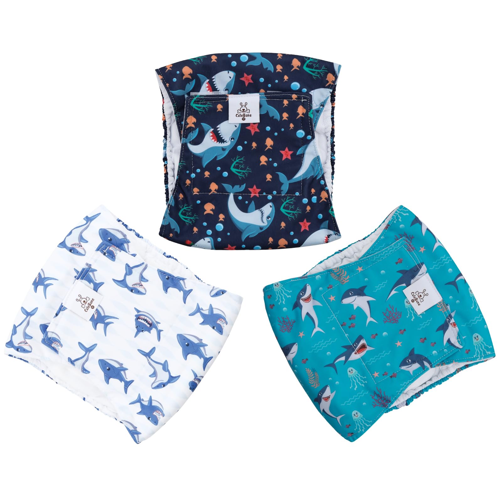 Cutebone Dog Diapers Male Belly Bands 3 Pack For Male Dogs Reusable Puppy Wraps Dm63S