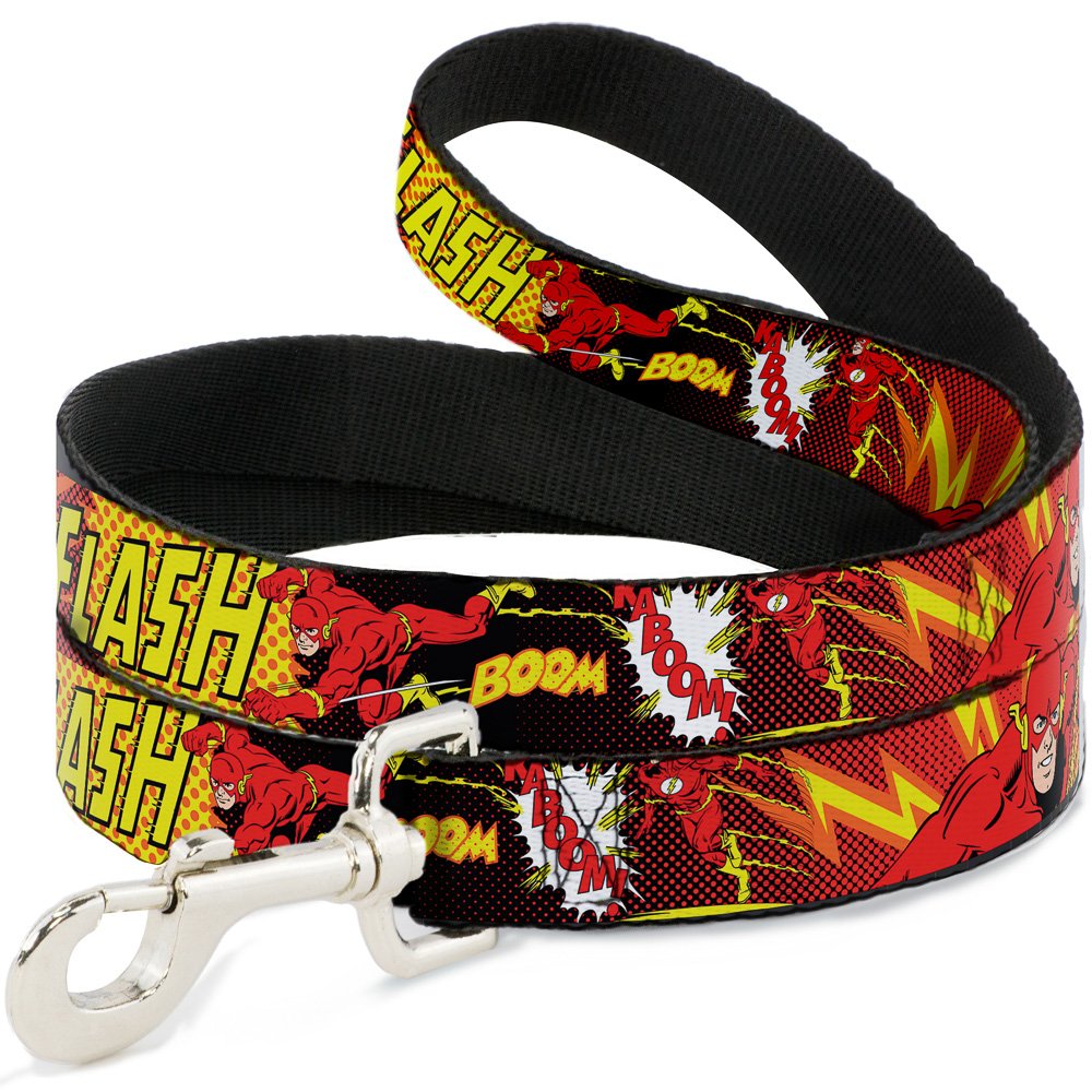 Dog Leash The Flash Boom Kaboom 6 Feet Long 1.0 Inch Wide