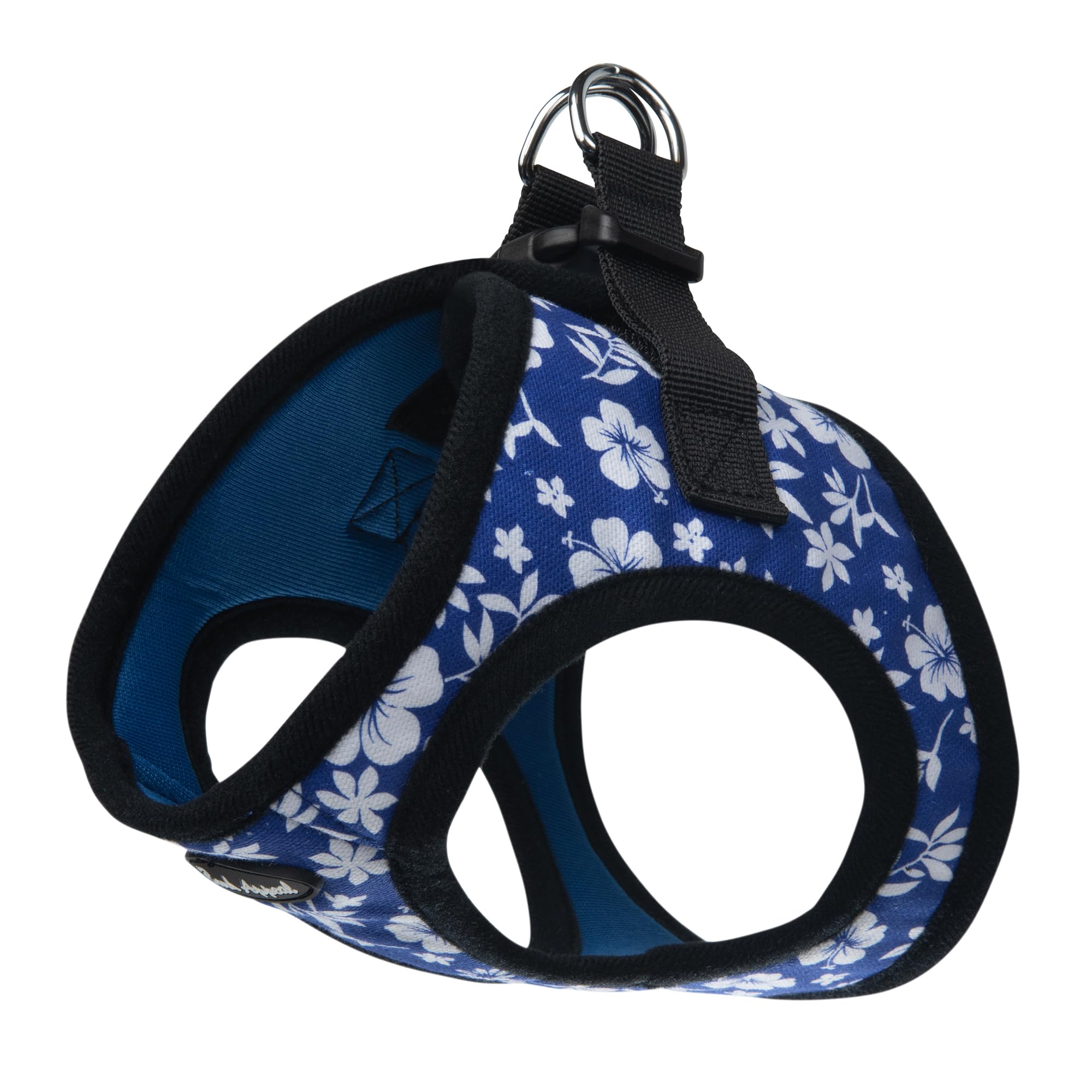 Bark Appeal Blue Hibiscus Step-in Dog Harness for X-Large to 2X-Large Pets - Updated Sizing, Re-Measuring is Essential - Soft Ve