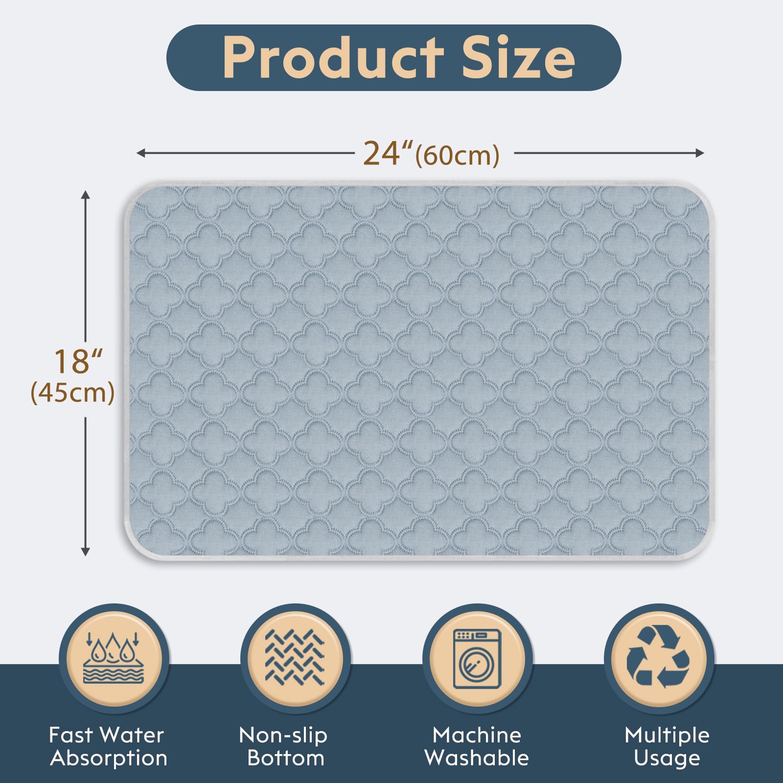 Funfurry Washable Pee Pads For Dogs - 4 Pack Reusable Pee Pads,Waterproof Puppy Pads,Pet Training Pads,Super Absorbent With Dog