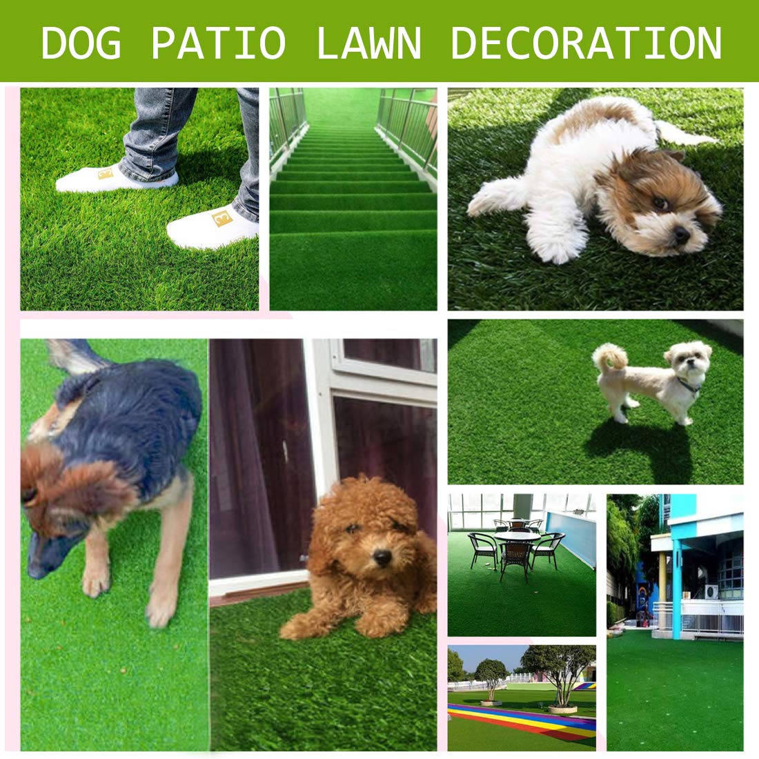 Hamiledyi Artificial Dog Grass Mat,Puppy Pee Pad Turf Rug Pet Indoor Replacement Potty Training With Drainage Holes For Dog Patio Lawn Decoration, 23.6”X 11.8”, 3Pcs