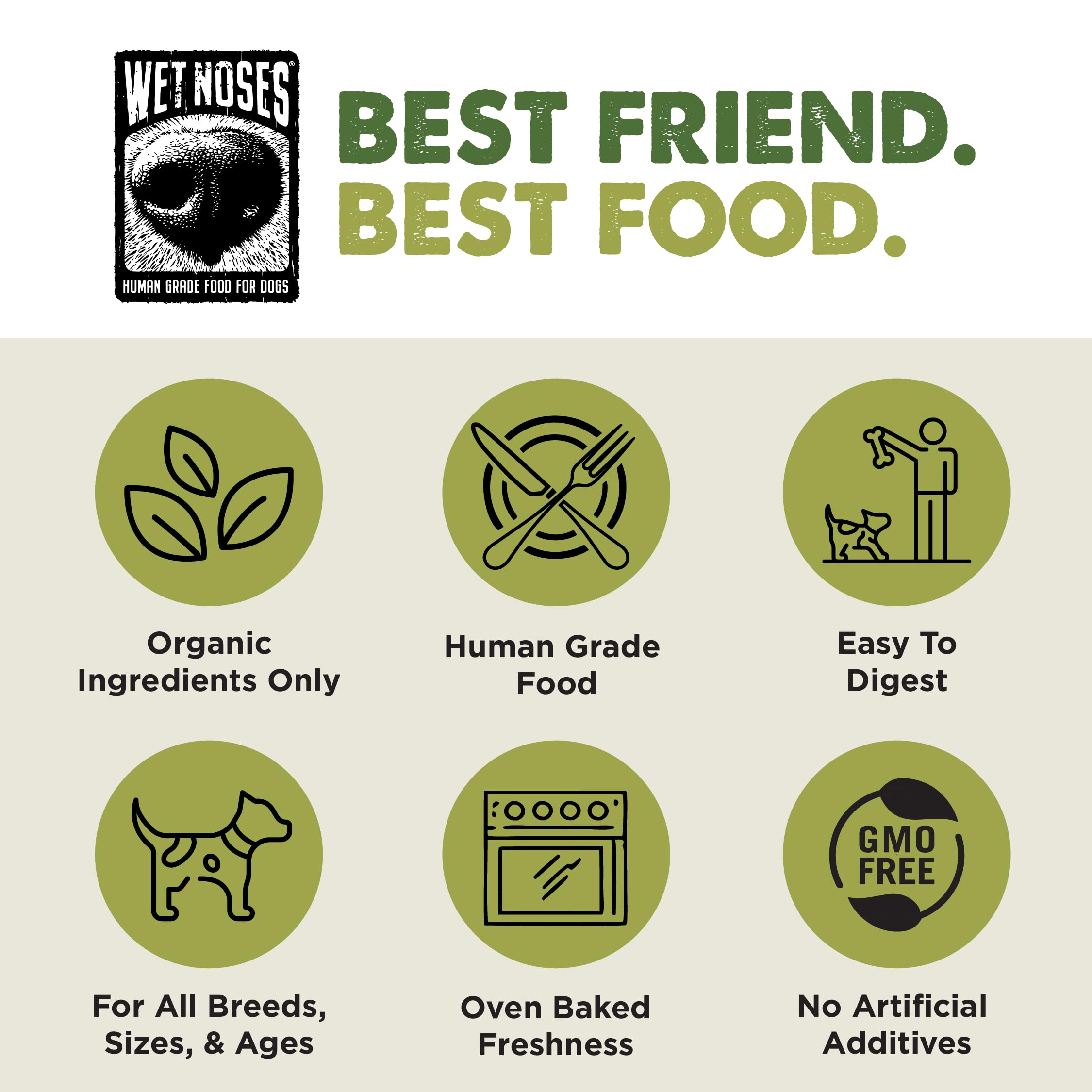 Wet Noses Organic Crunchy Dog Treats - for All Pet Sizes, Breeds - Senior Dog Snack - 100% Human-Grade - Delicious Chews for Dog