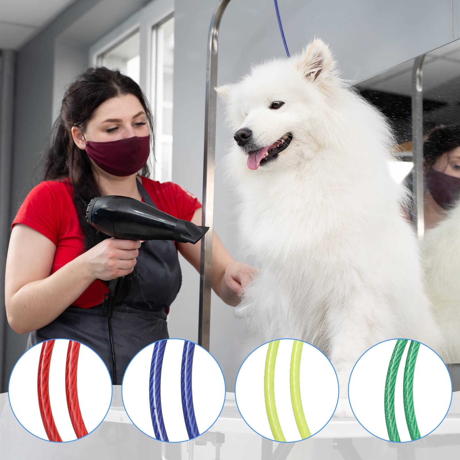 8 Pcs Dog Grooming Loop Noose, Dog Grooming Restraint Loop Grooming Loops For Dogs Groomers Long Noose For Grooming Pet Grooming Table Dog Bath Tub Pet Bathtub Medium Large Small Dog Bathing Station