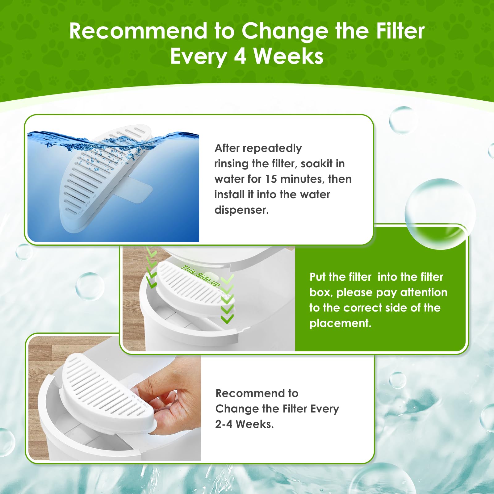 Cat Fountain Filters For Wireless Operated 67Oz/2L, 9 Pack Replacement Filters & 18 Pack Replacement Filter Sponges For 67Oz/2L Automatic Pet Fountain Cat Water Fountain Cat Water Dispenser