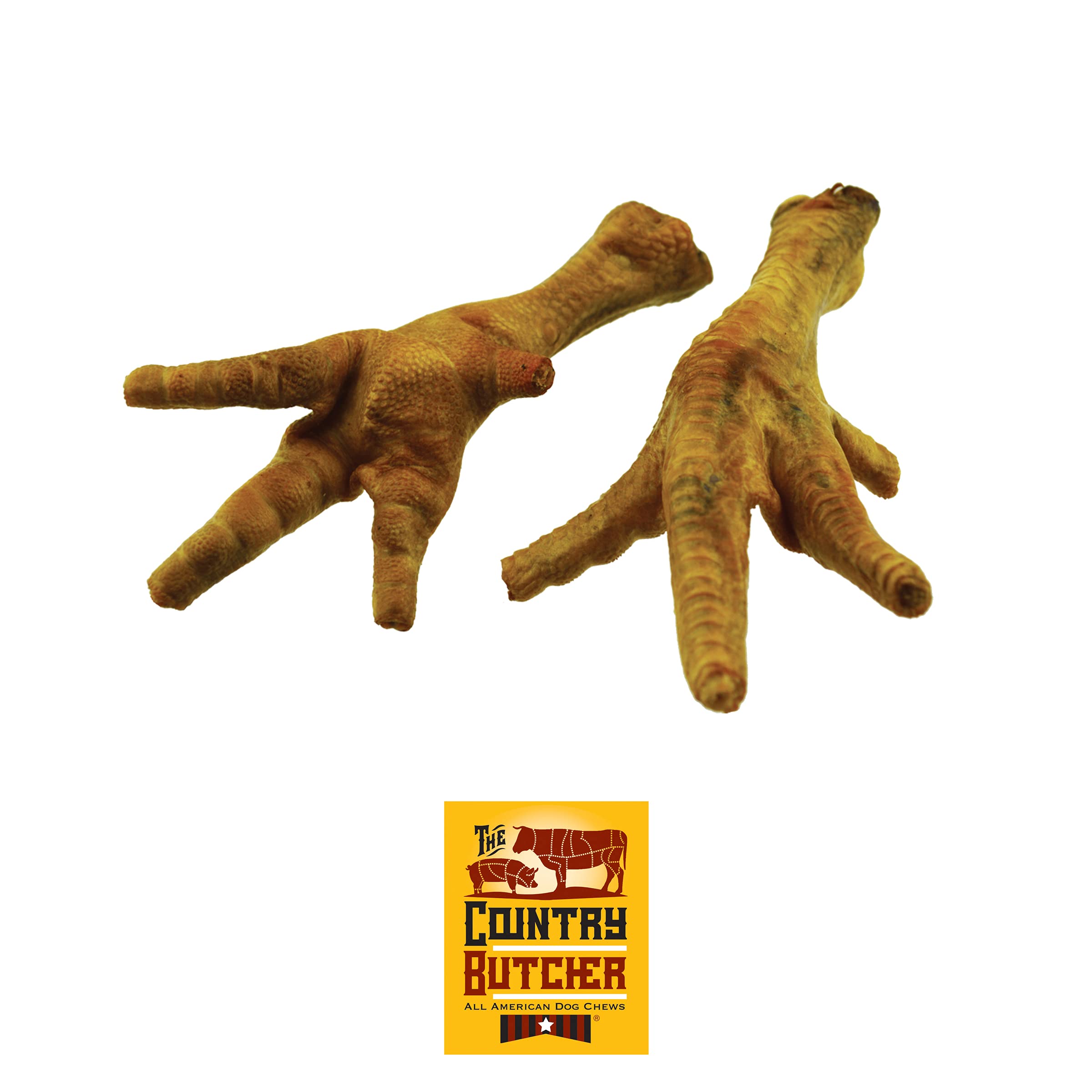 THE COUNTRY BUTCHER Chicken Feet Dog Treats for Small, Medium and Large Breeds, Natural Chew, Rich Source of Glucosamine and Cho