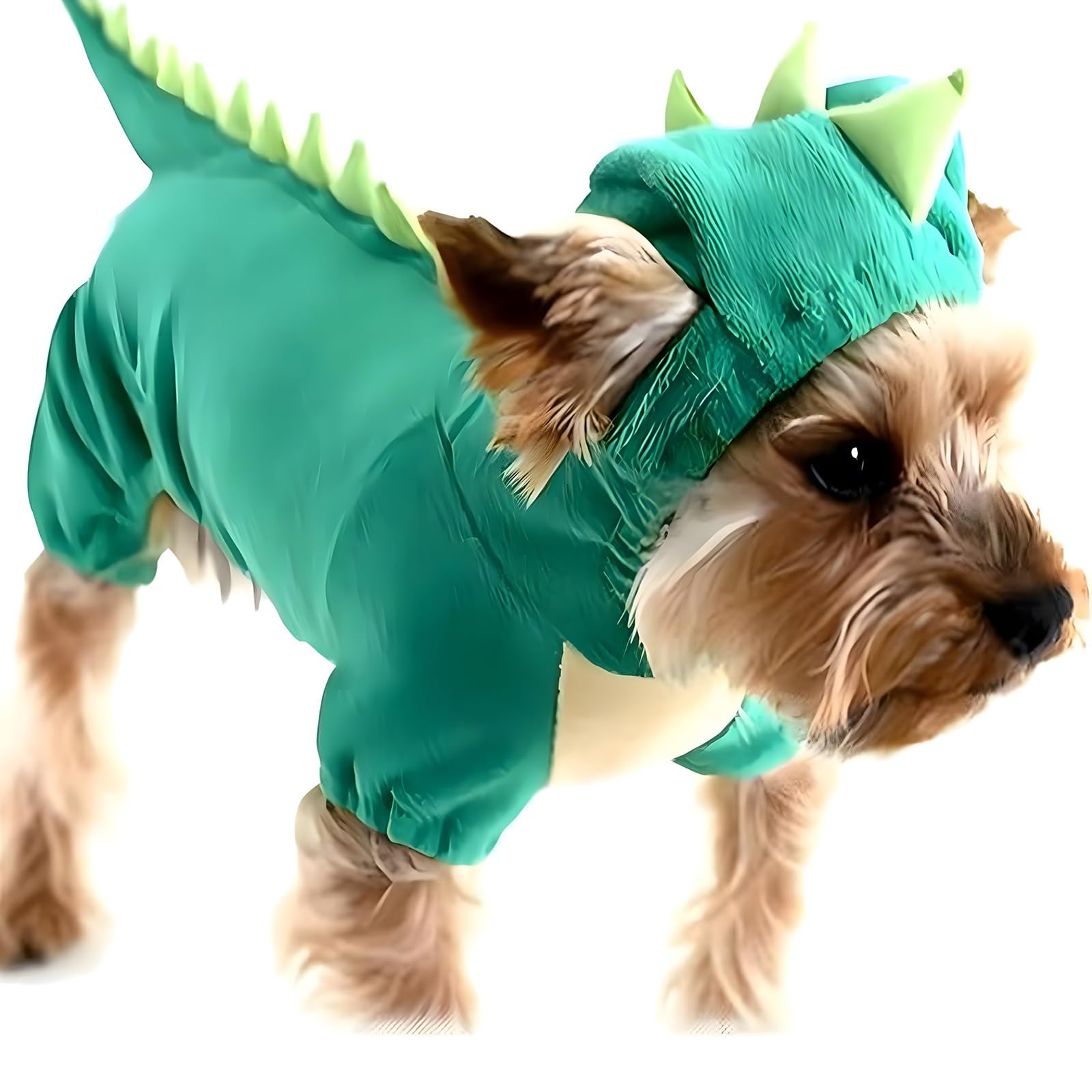 Hotumn Dinosaur Dog Halloween Costume Pet Dino Hoodie For Small Dogs (X-Small, Green)