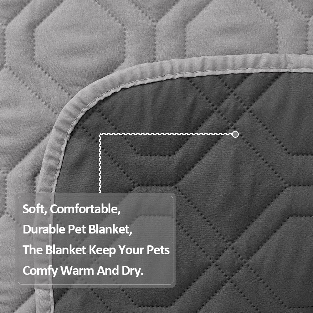 CHHKON Waterproof Dog Bed Covers, 52x82, Grey & Dark Grey Pet Blanket, Furniture Protector for Couch Protection