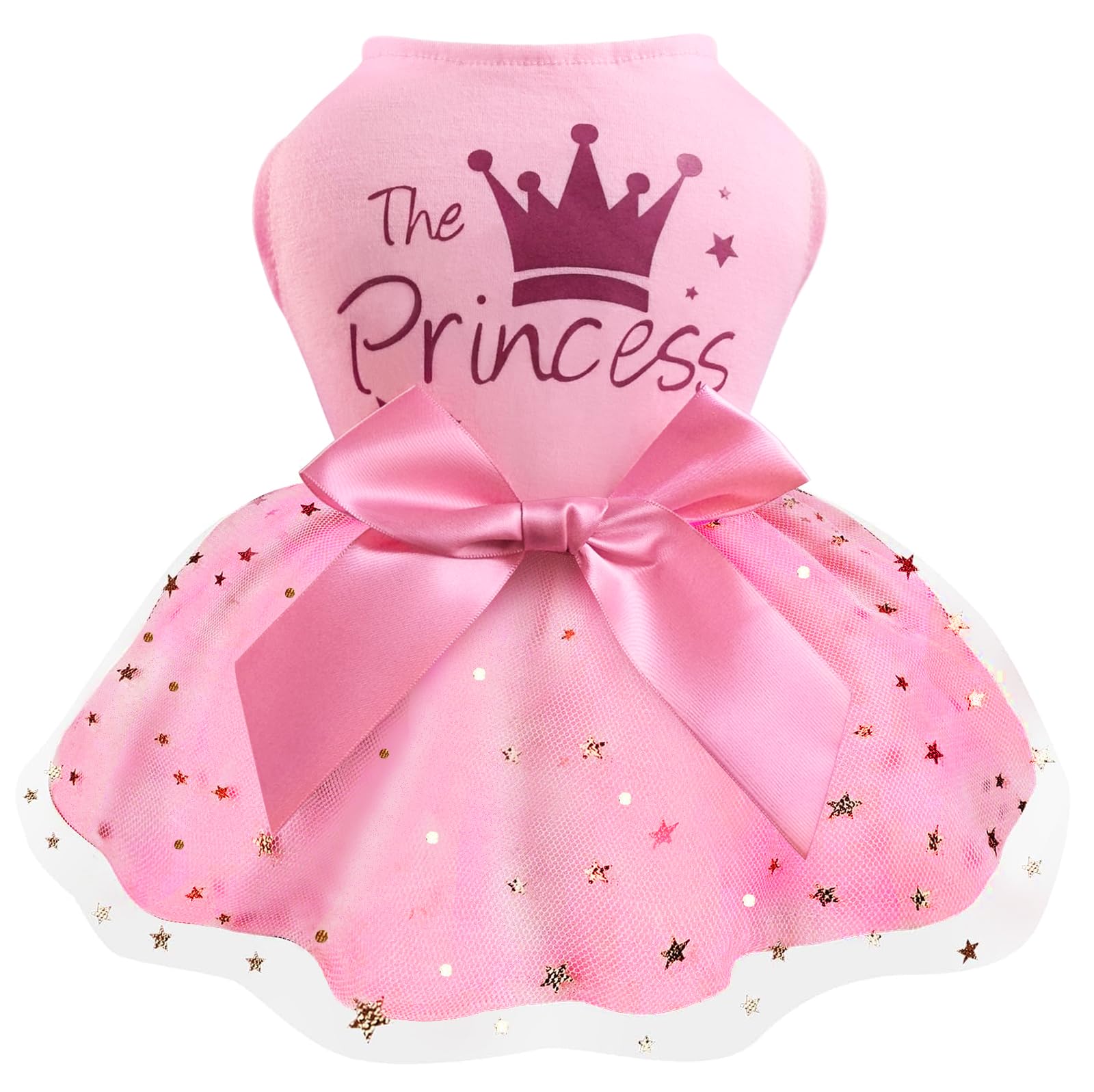 Idepet Princess Dog Dress Tulle Puppy Skirt Pet Apparel Dog Tutu With Bowknot,Birthday Dresses Daisy Sleeveless Holiday Clothes 