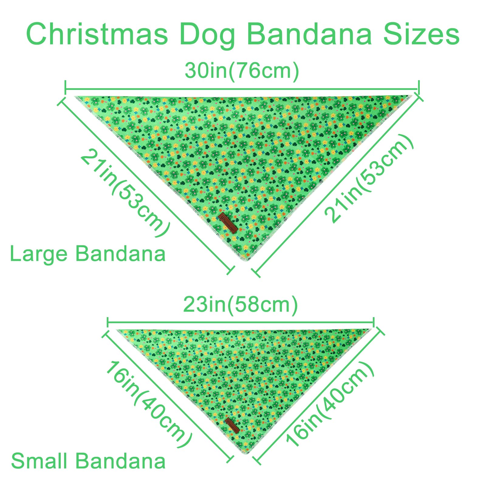 Up Urara Pup St. Patrick'S Dog Bandana, Shamrock Triangle Bid Scarf For Small Medium Dog, Cotton Pet Kerchief For Girl Boy Dogs