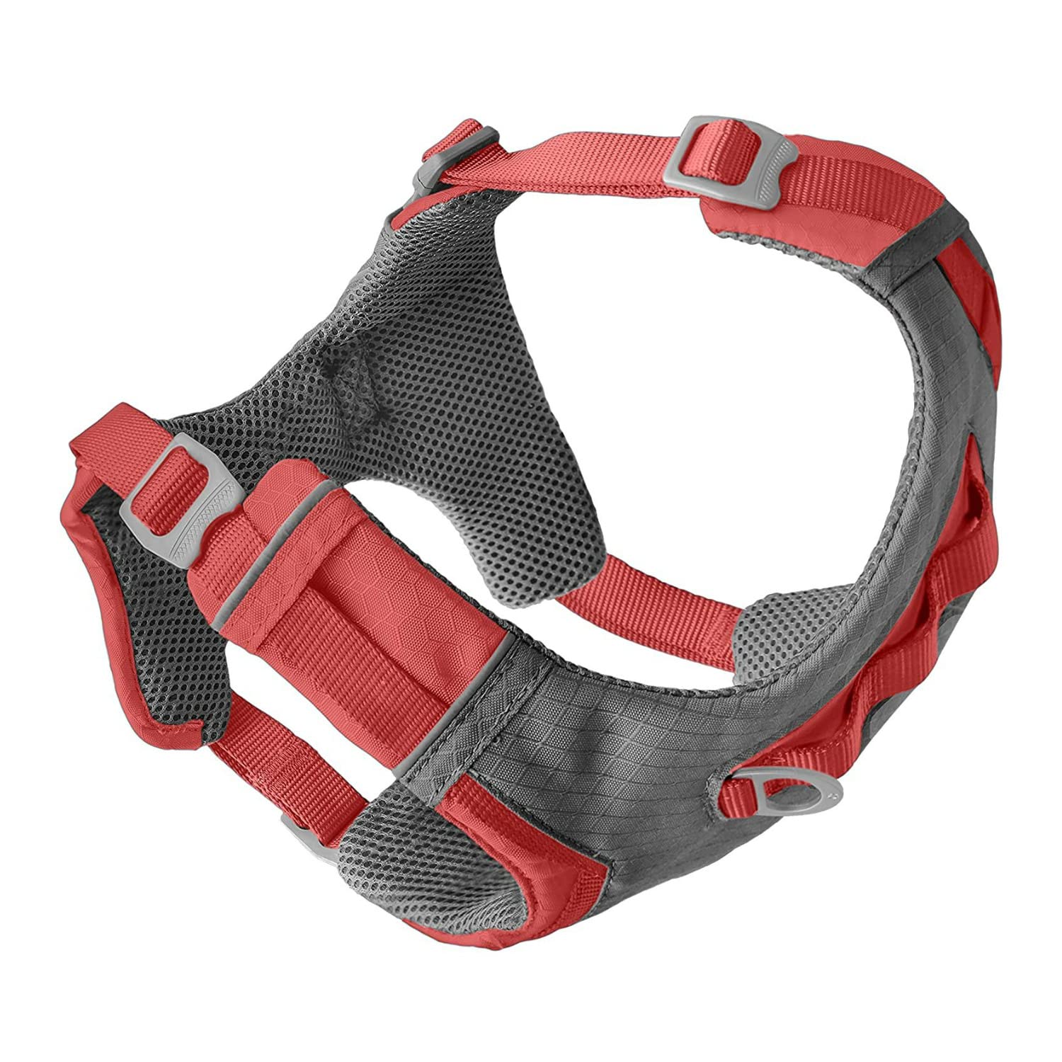 Kurgo Journey Air Dog Harness, Vest Harnesses For Dogs, Pet Hiking Harness For Running & Walking, Reflective, Padded, Includes Control Handle, No Pull Front Clip (Coral, X-Large)