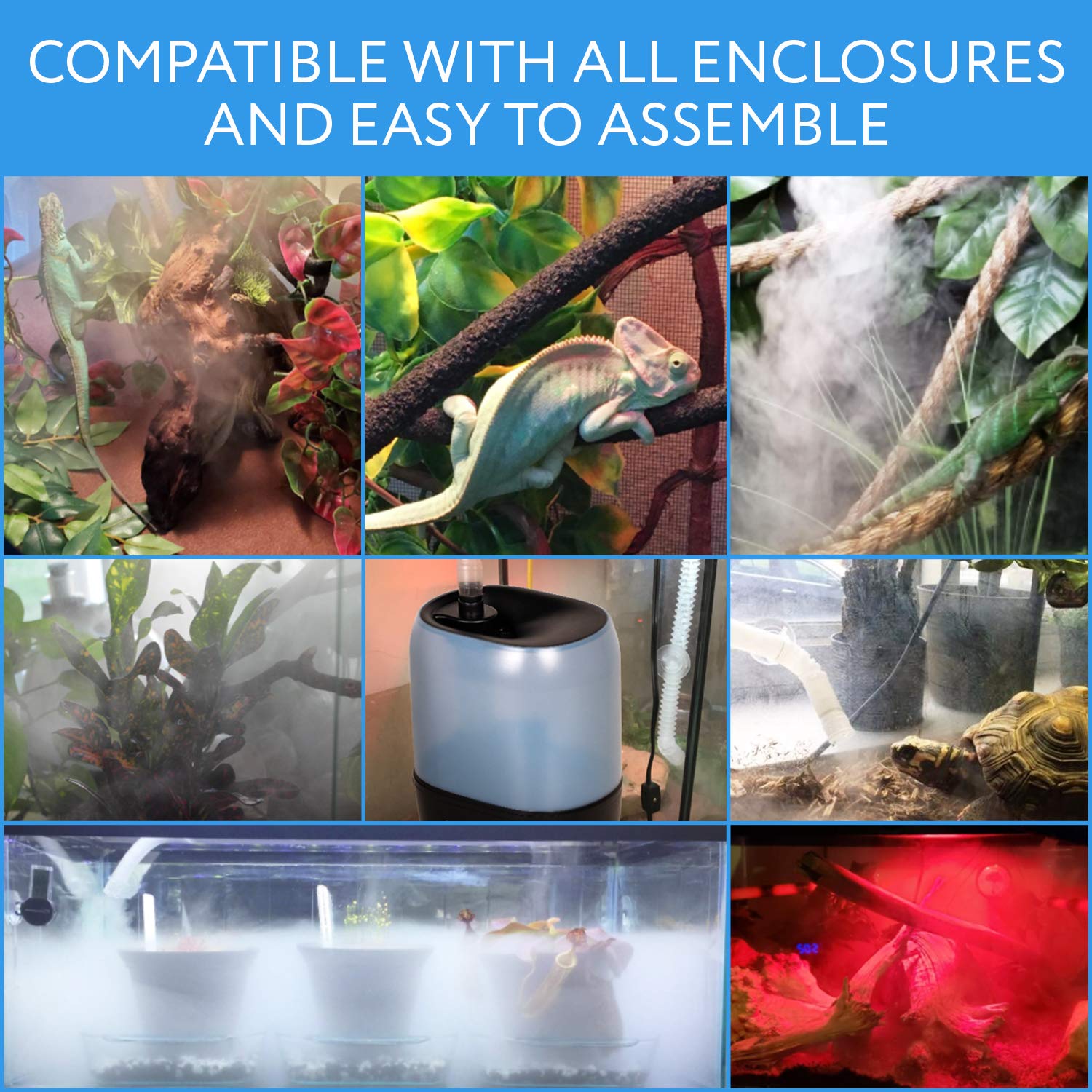 Evergreen Pet Supplies Reptile Humidifier/Fogger - 4L Tank with Digital Timer - Ideal for All Terrariums and Enclosures
