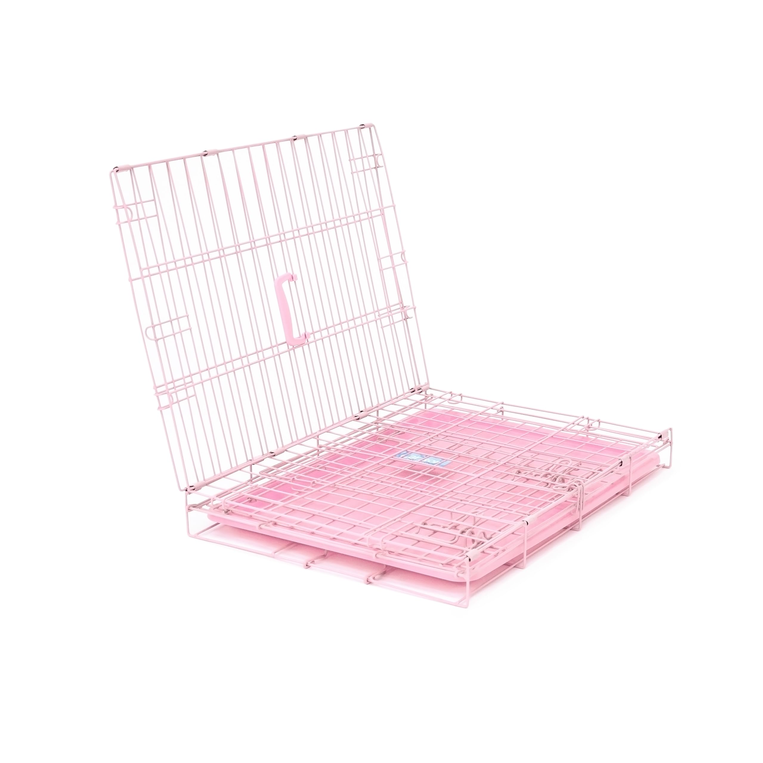 Carlson Pink Secure And Compact Single Door Metal Dog Crate, Small